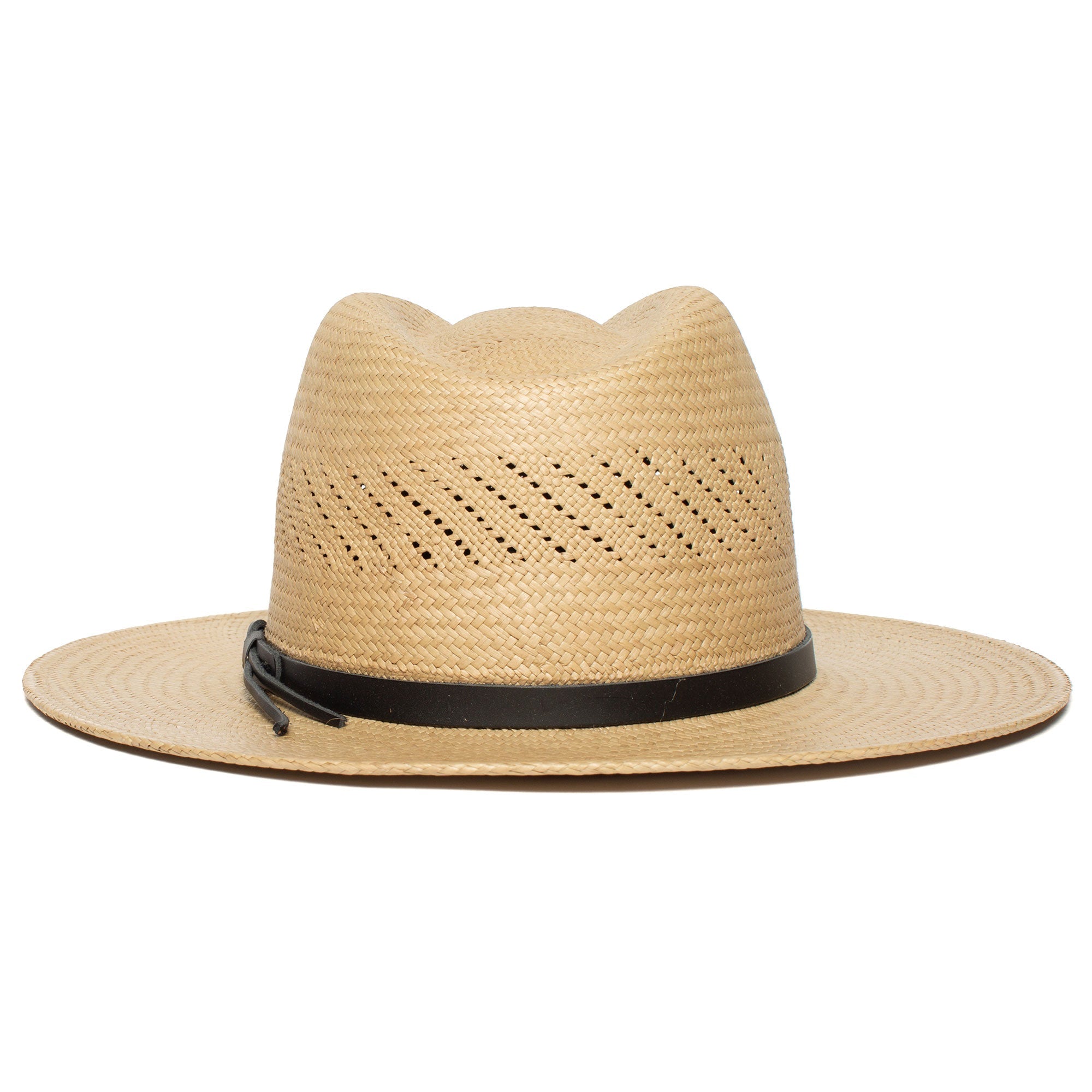Goorin Bros. welfleet straw wide brim fedora Olive back view