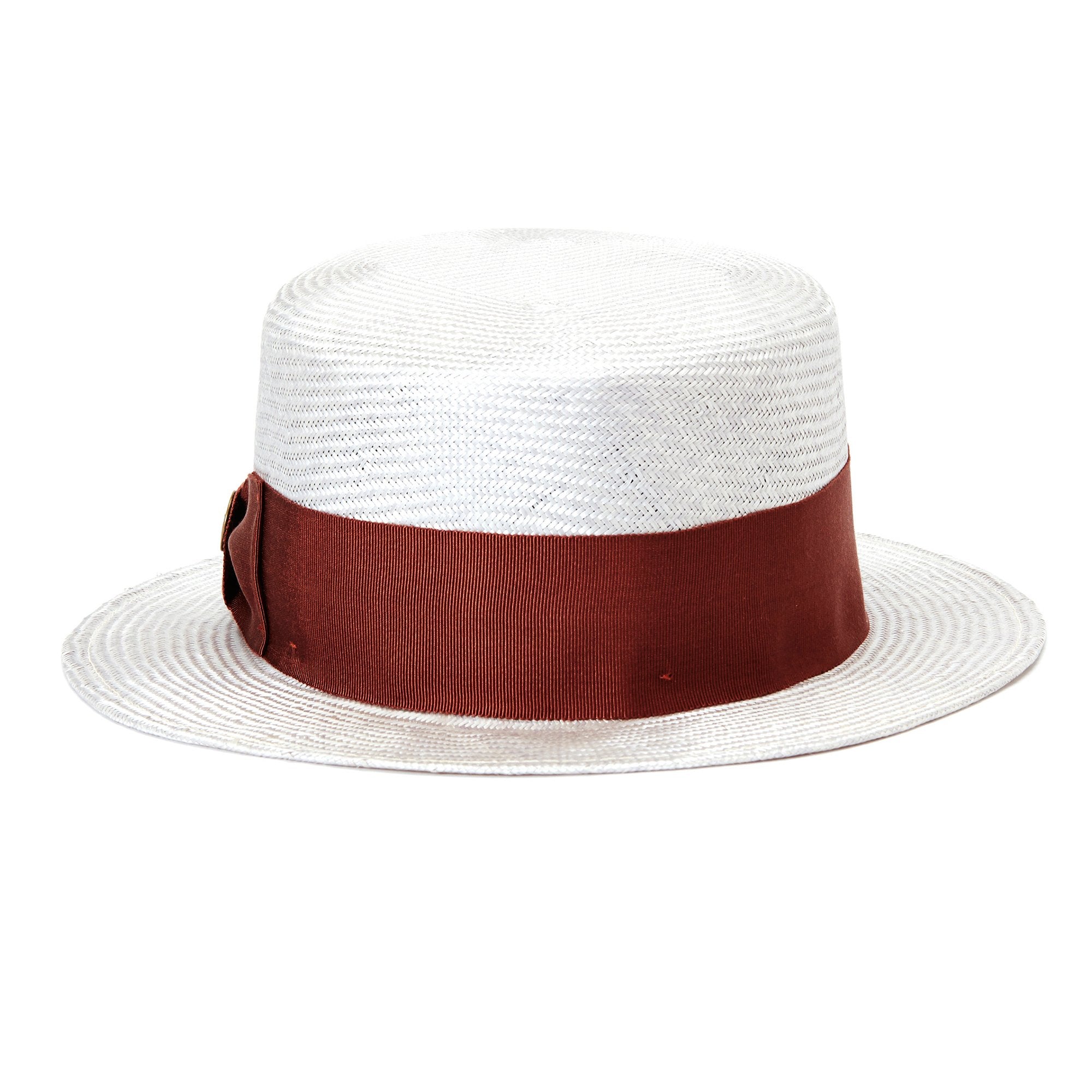 Goorin Bros. tipper prescot straw boater fedora Grey back view