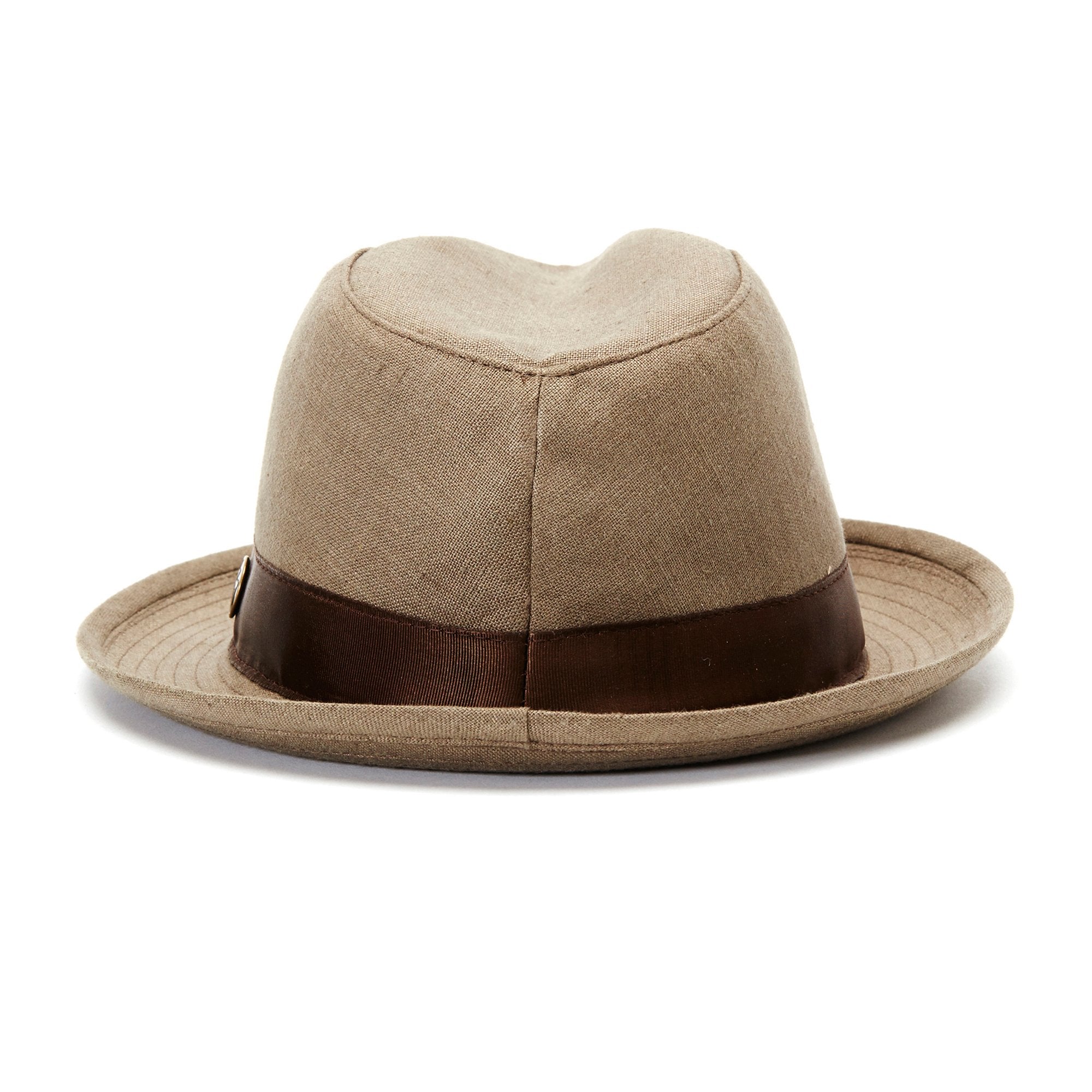 Goorin Bros. dan pines center dent medium brim linen fedora hat Khaki back view