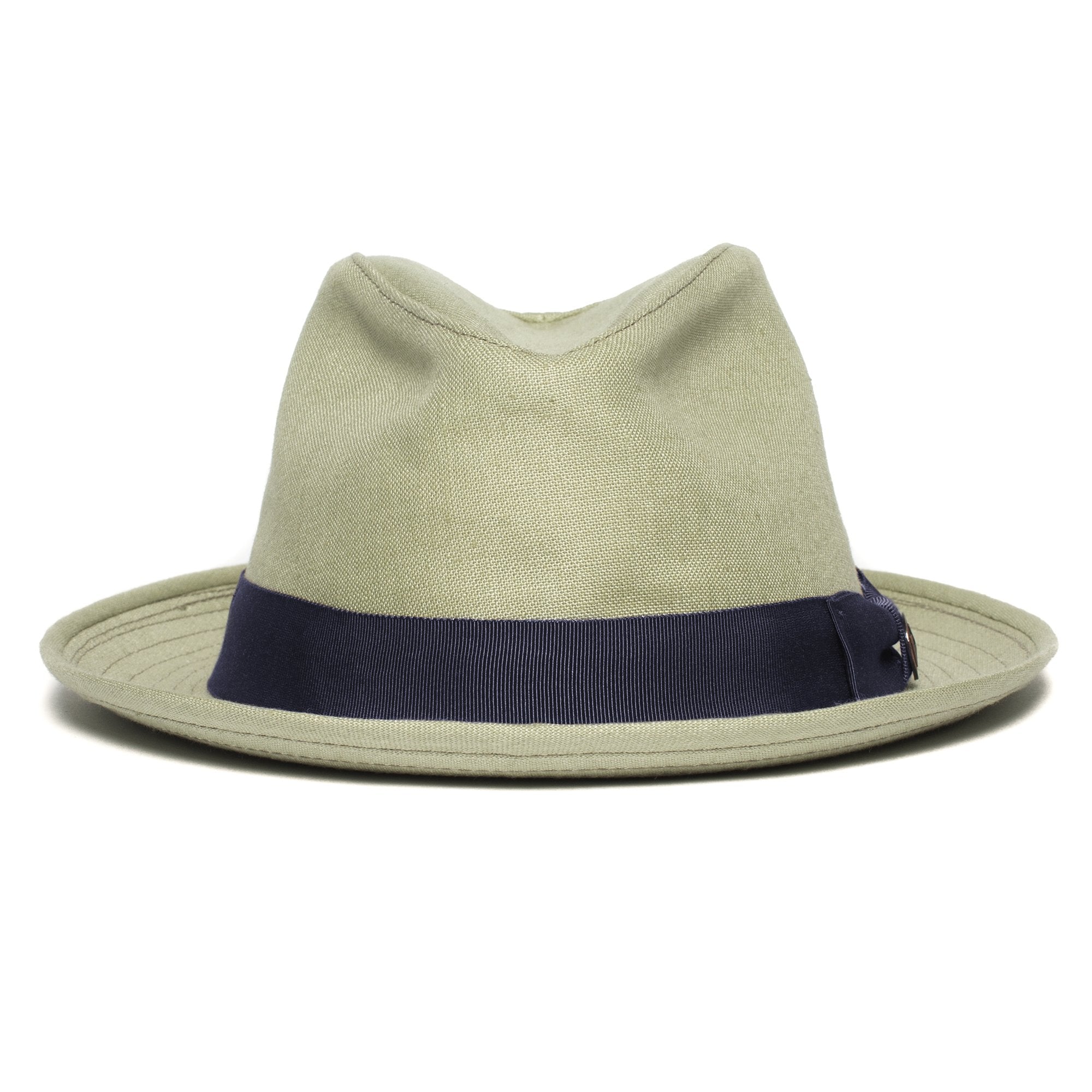 Goorin Bros. dan pines center dent medium brim linen fedora hat Sage front view