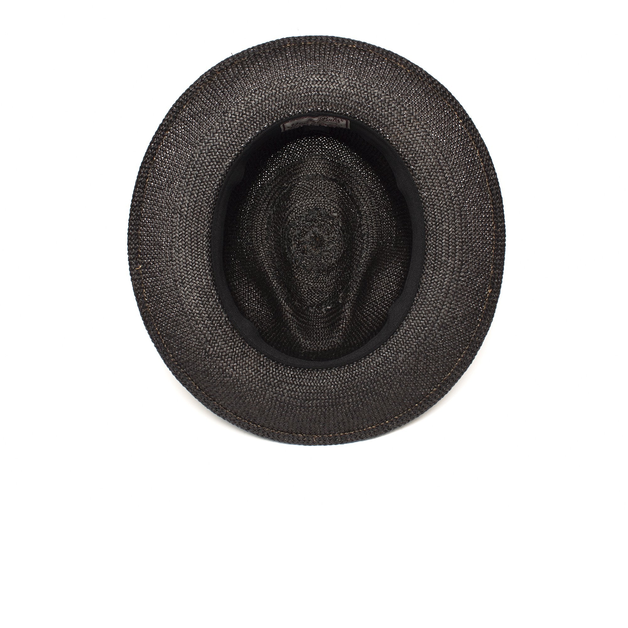 Goorin Bros. puerto lopez center dent wide brim straw fedora hat Black under view