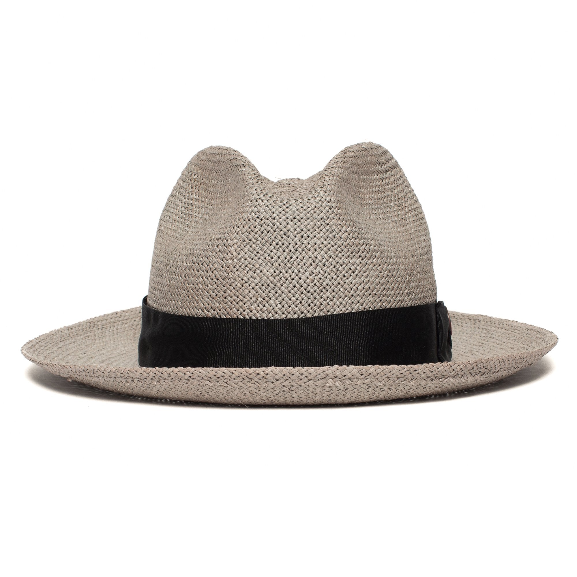 Goorin Bros. puerto lopez center dent wide brim straw fedora hat Grey front view