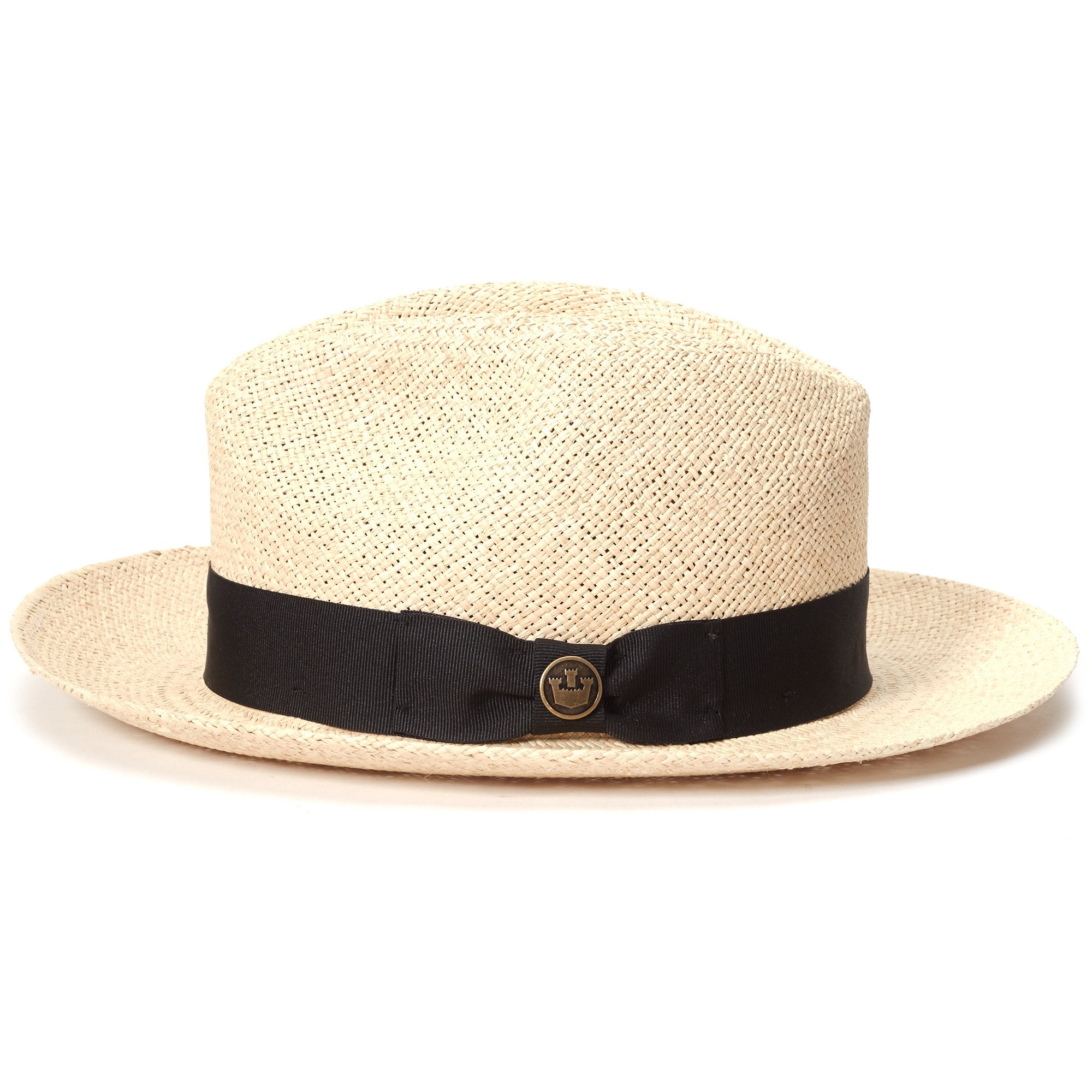 Goorin Bros. puerto lopez center dent wide brim straw fedora hat Natural side view