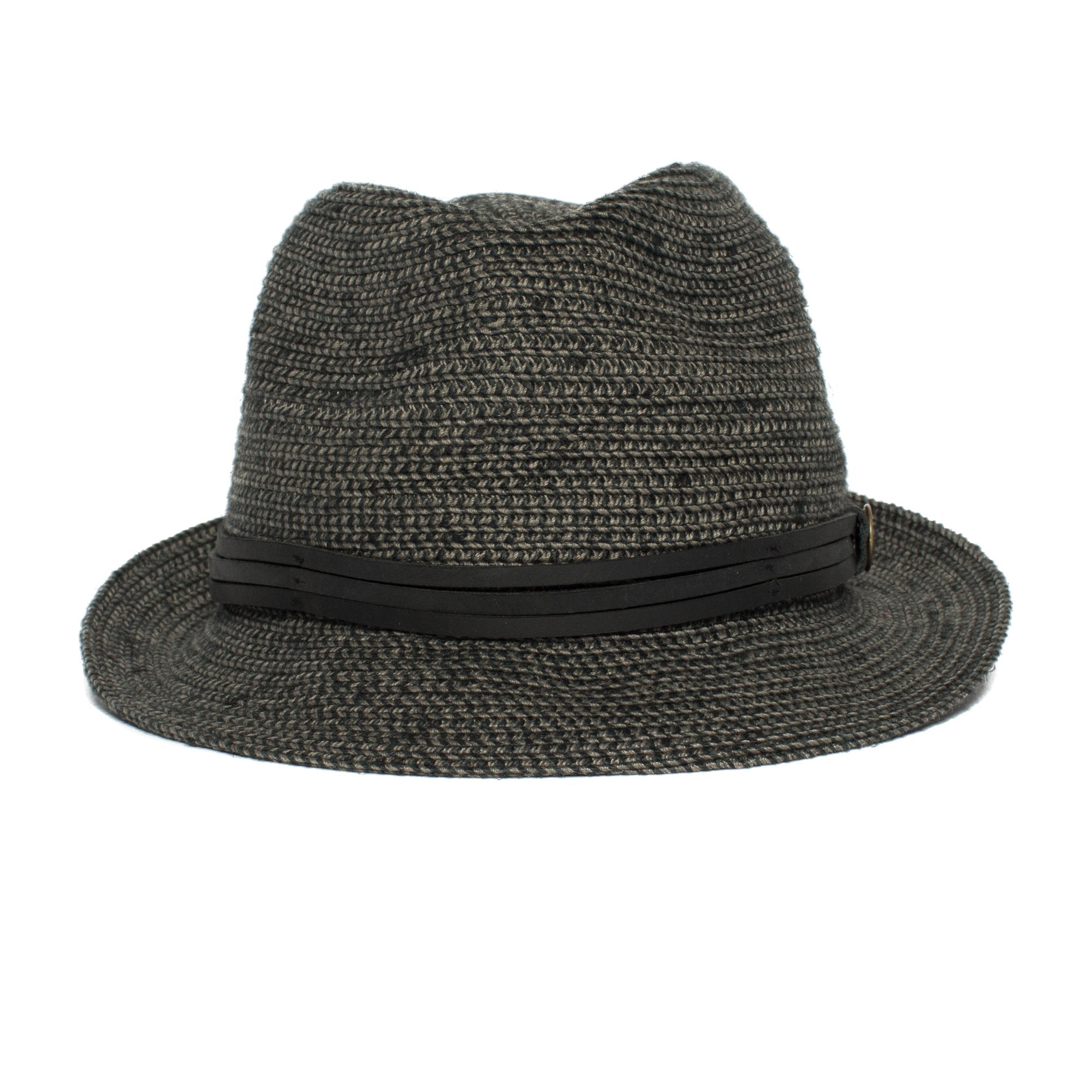 Goorin Bros. laying low teardrop short brim straw fedora hat Black front view