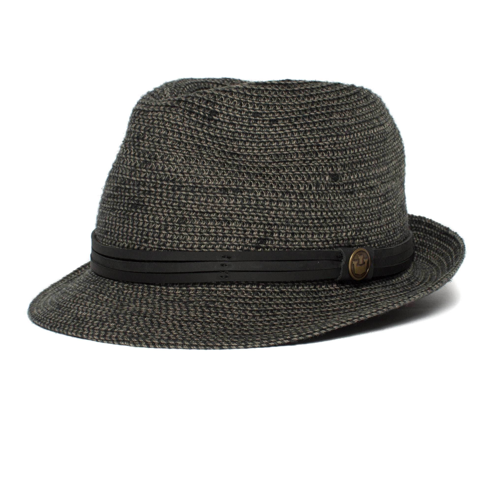 Goorin Bros. laying low teardrop short brim straw fedora hat Black left side view