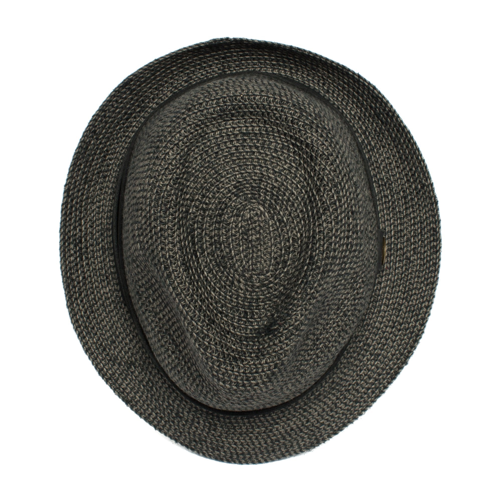 Goorin Bros. laying low teardrop short brim straw fedora hat Black top view