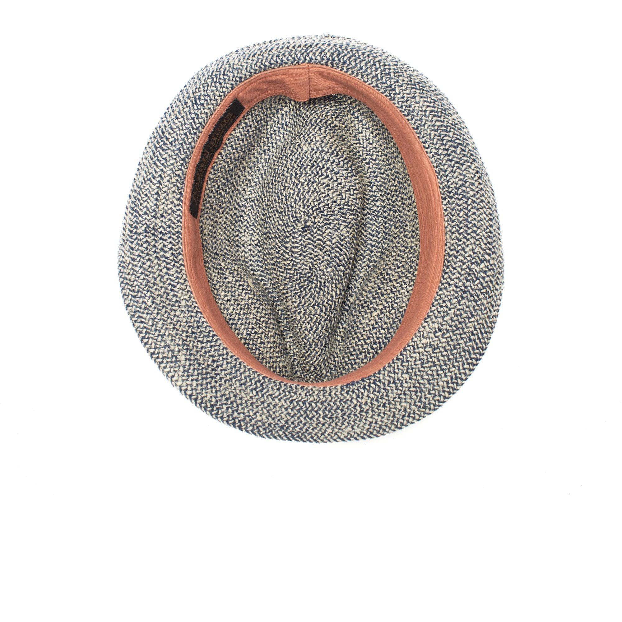 Goorin Bros. laying low teardrop short brim straw fedora hat Navy under view