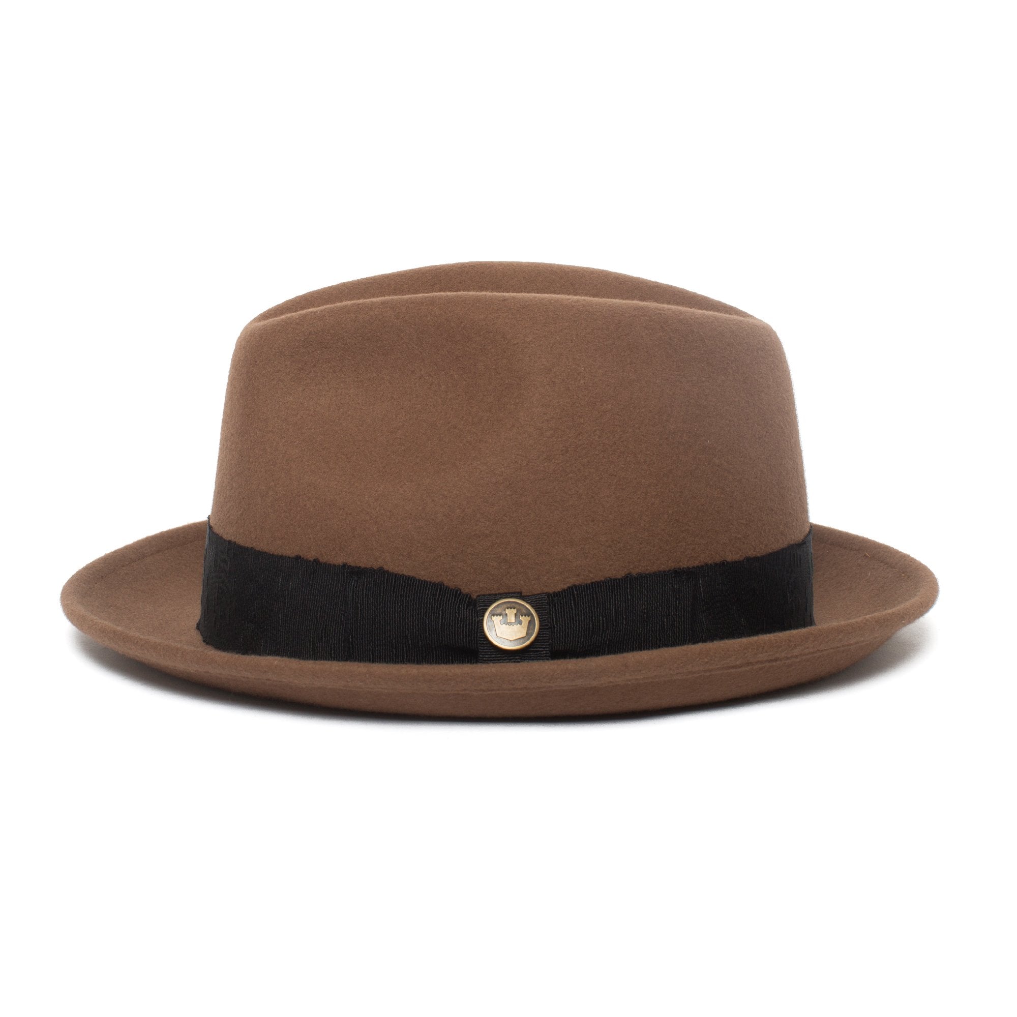 Goorin Bros. mr driver center dent medium brim felt fedora hat Brown side view