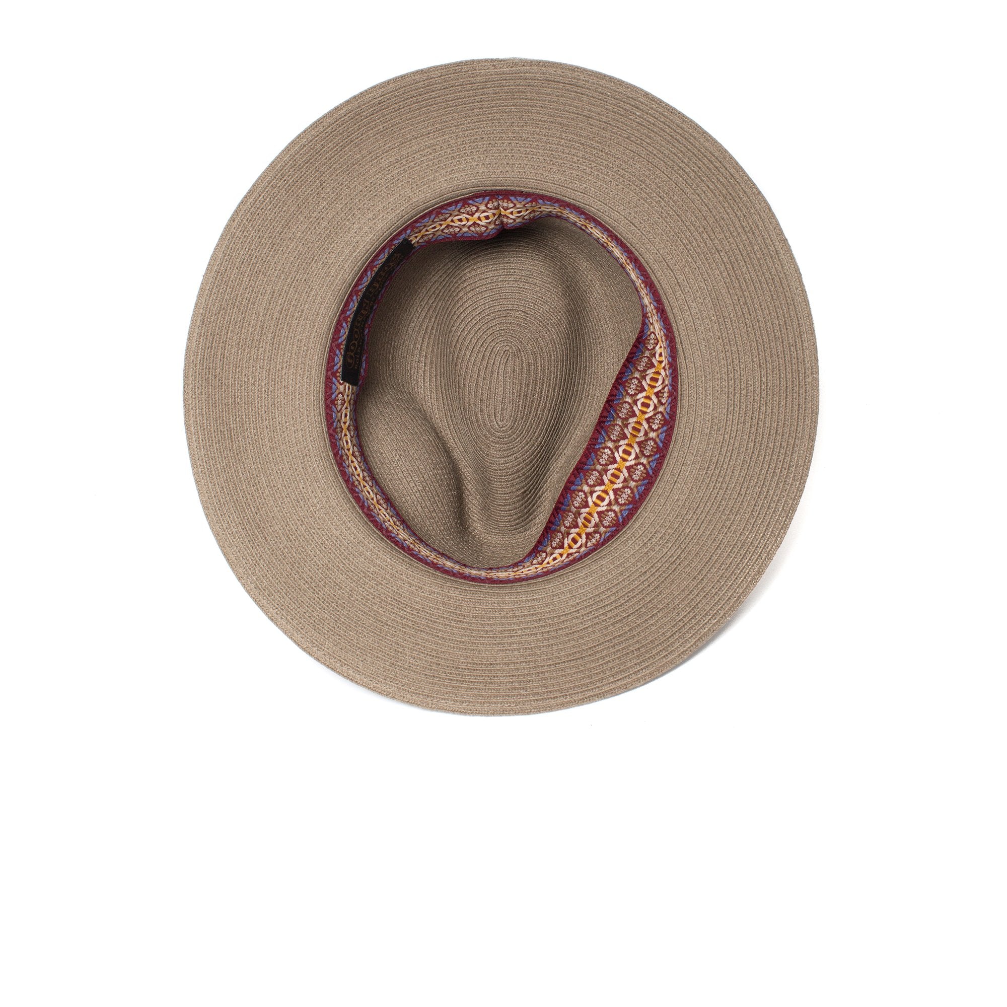 Goorin Bros. pepperfield teardrop wide brim straw fedora hat Grey under view