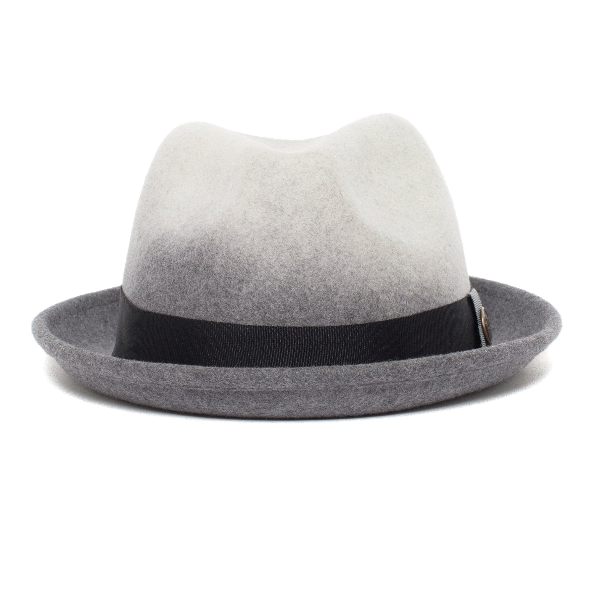 Goorin Bros. brewer center dent short brim wool fedora hat Grey front view