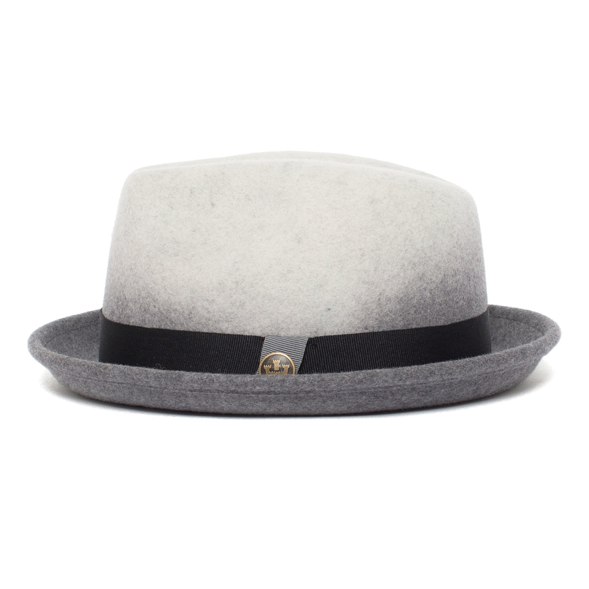 Goorin Bros. brewer center dent short brim wool fedora hat Grey side view