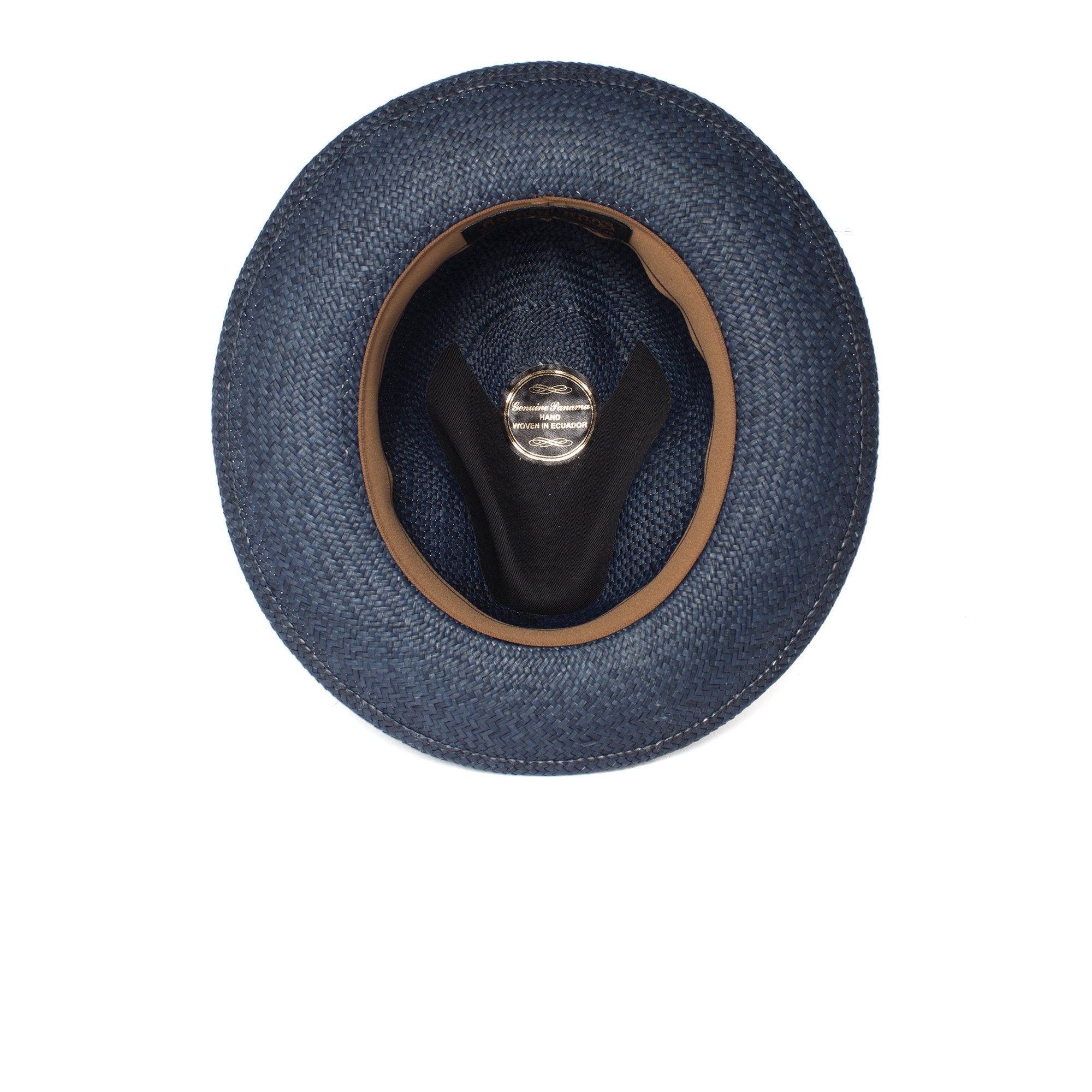Goorin Bros. southern coast center dent wide brim straw fedora hat Navy under view