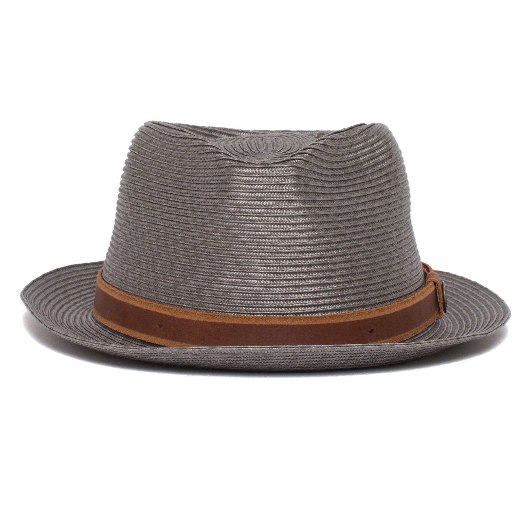 Goorin Bros. enjoy the ride teardrop medium brim polypropelene fedora hat Grey front view