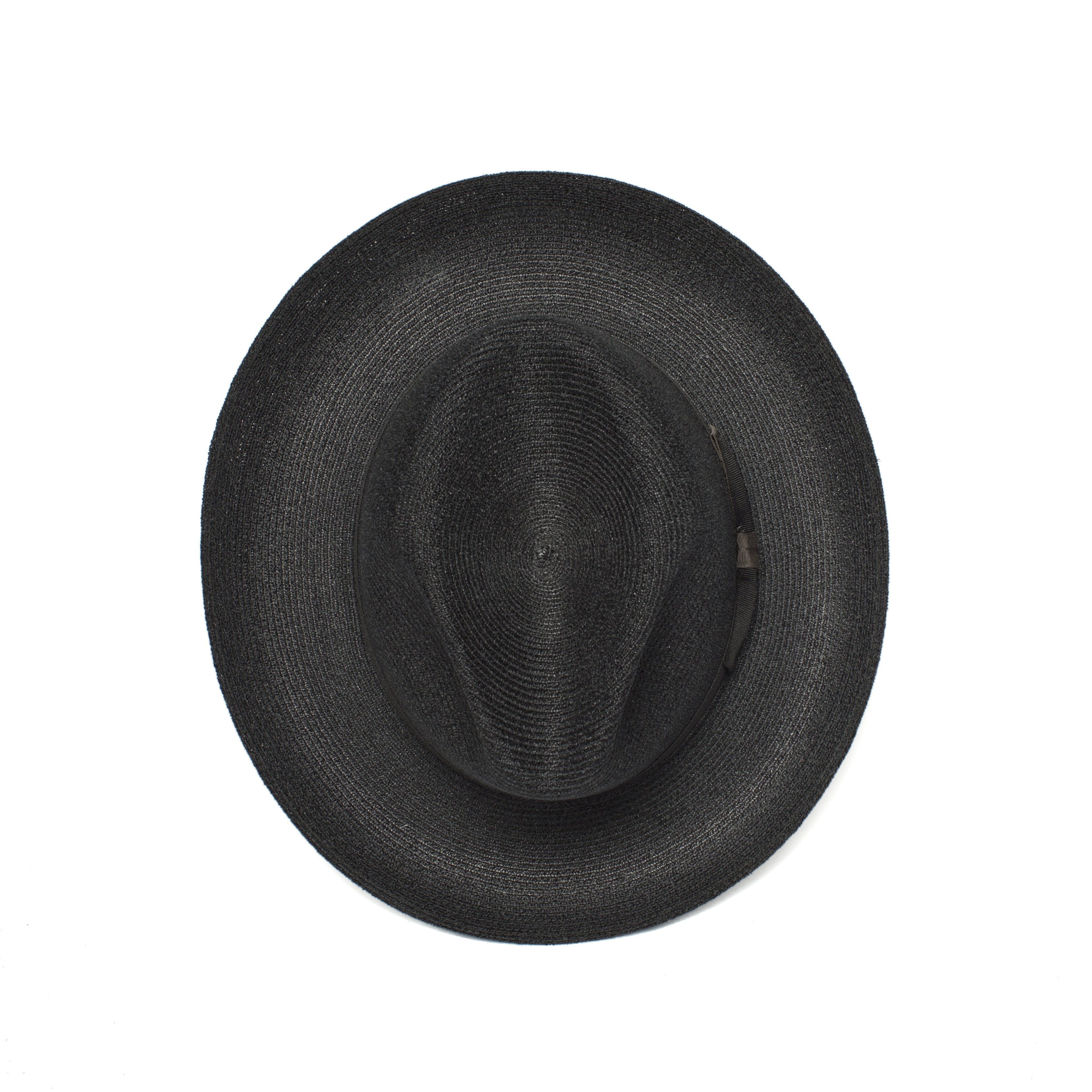 Goorin Bros. butch jackson center dent wide brim straw fedora hat Black top view