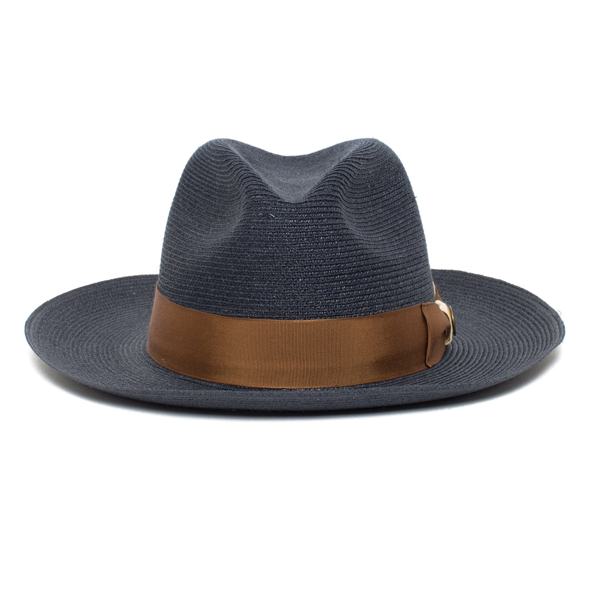 Goorin Bros. butch jackson center dent wide brim straw fedora hat Navy front view