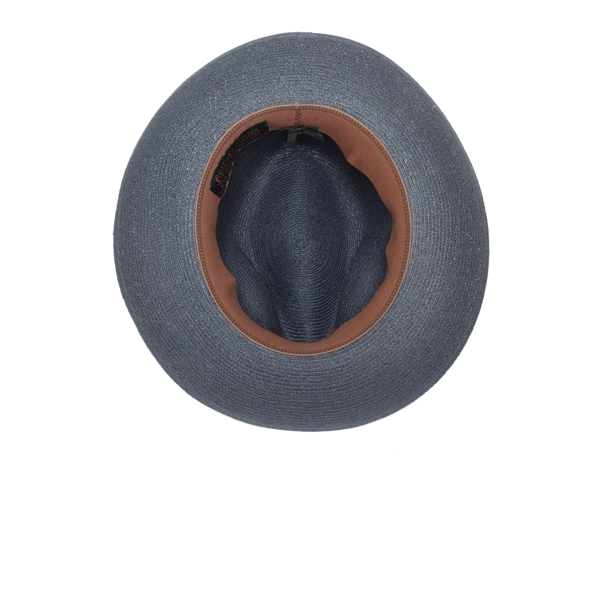 Goorin Bros. butch jackson center dent wide brim straw fedora hat Navy under view