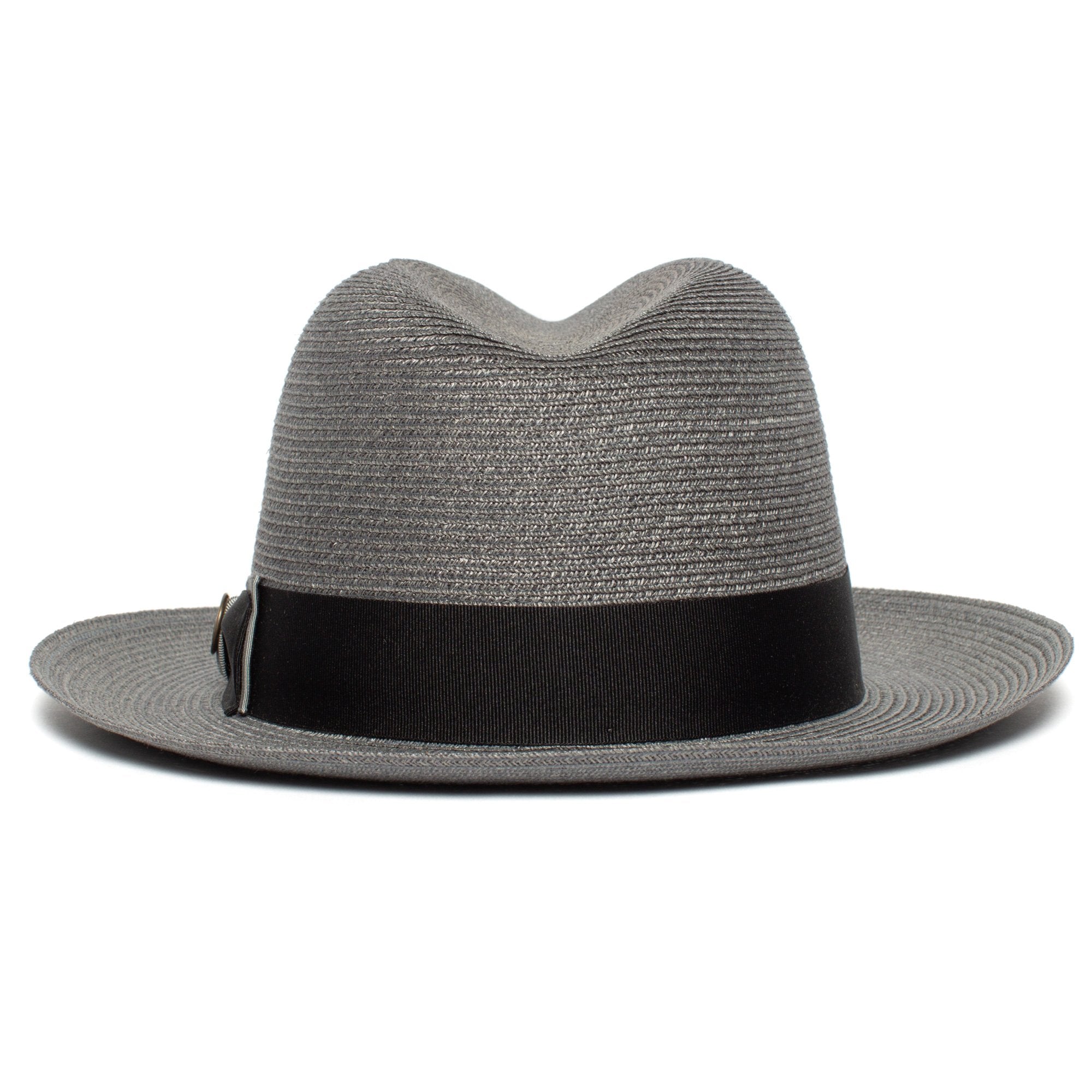 Goorin Bros. butch jackson center dent wide brim straw fedora hat Slate back view