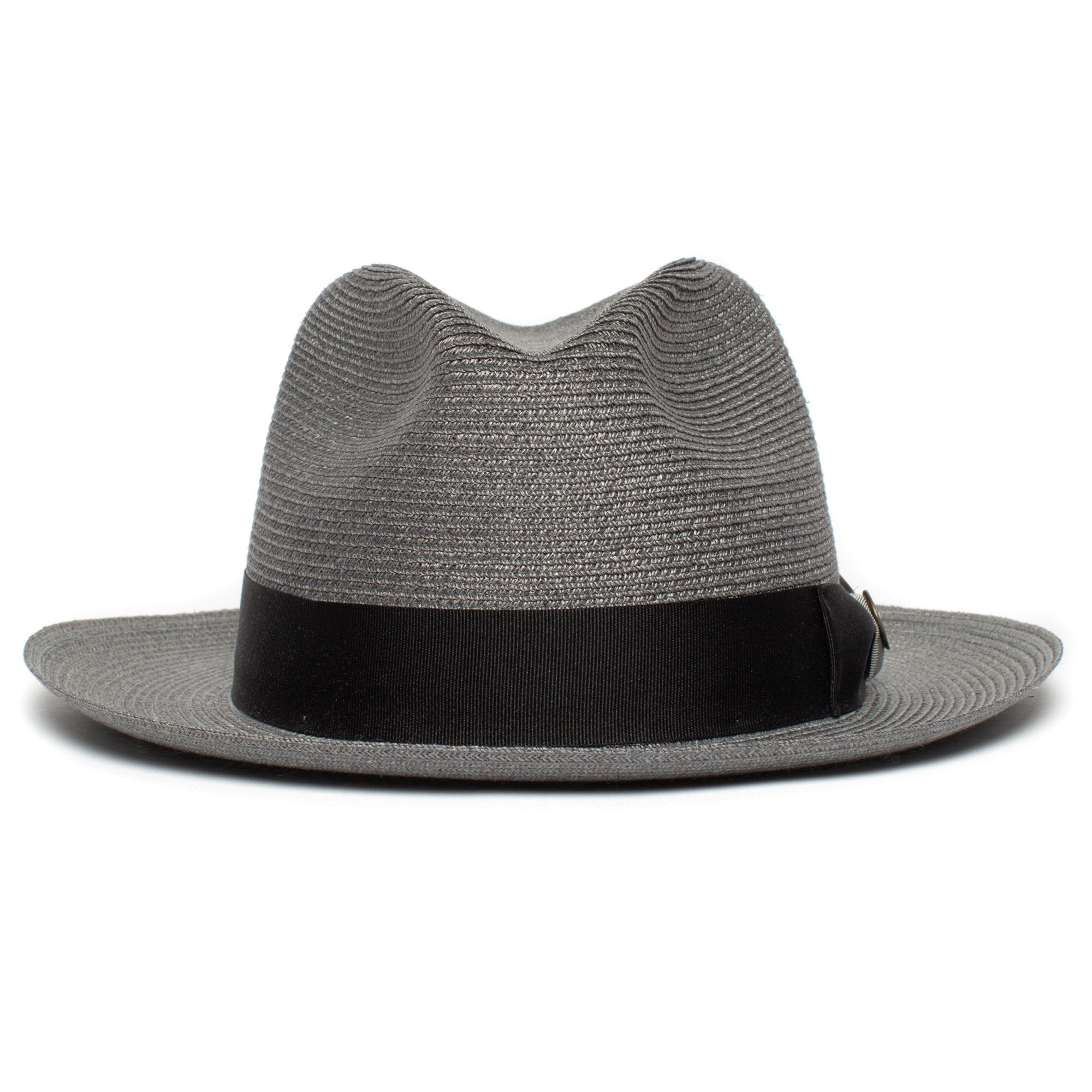 Goorin Bros. butch jackson center dent wide brim straw fedora hat Slate front view
