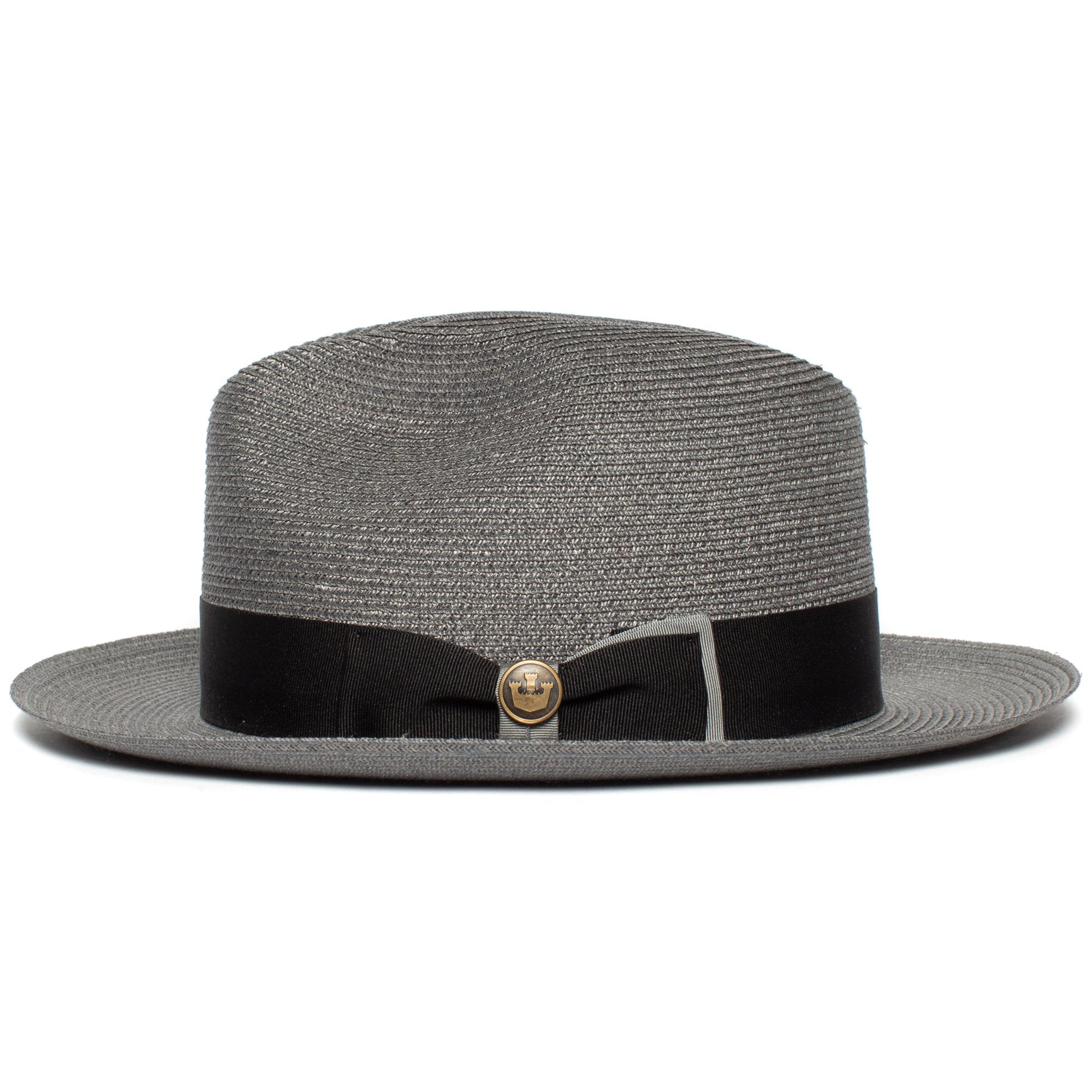 Goorin Bros. butch jackson center dent wide brim straw fedora hat Slate side view