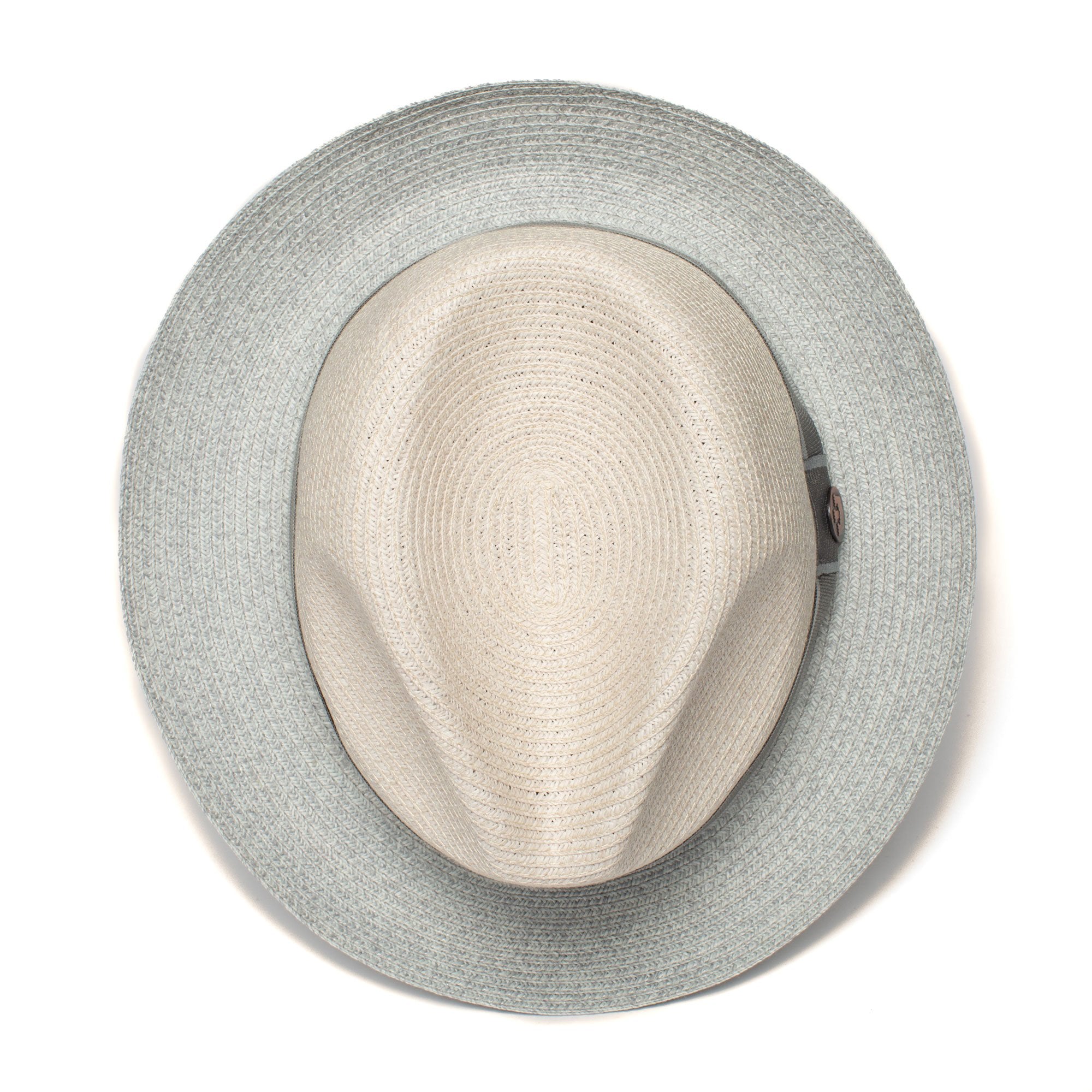 Goorin Bros. brighton high center dent medium brim paper poly blend fedora hat White top view
