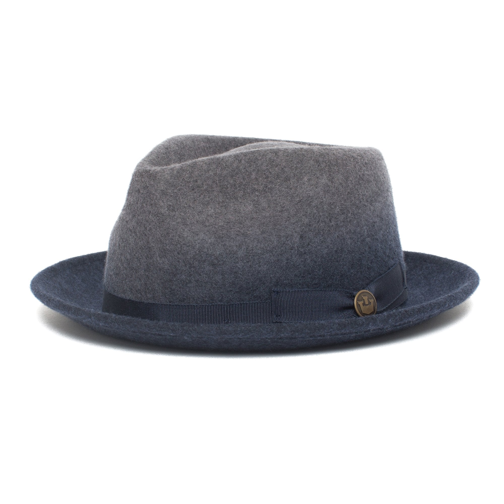 Goorin Bros. late night teardrop short brim felt fedora hat Navy left side view