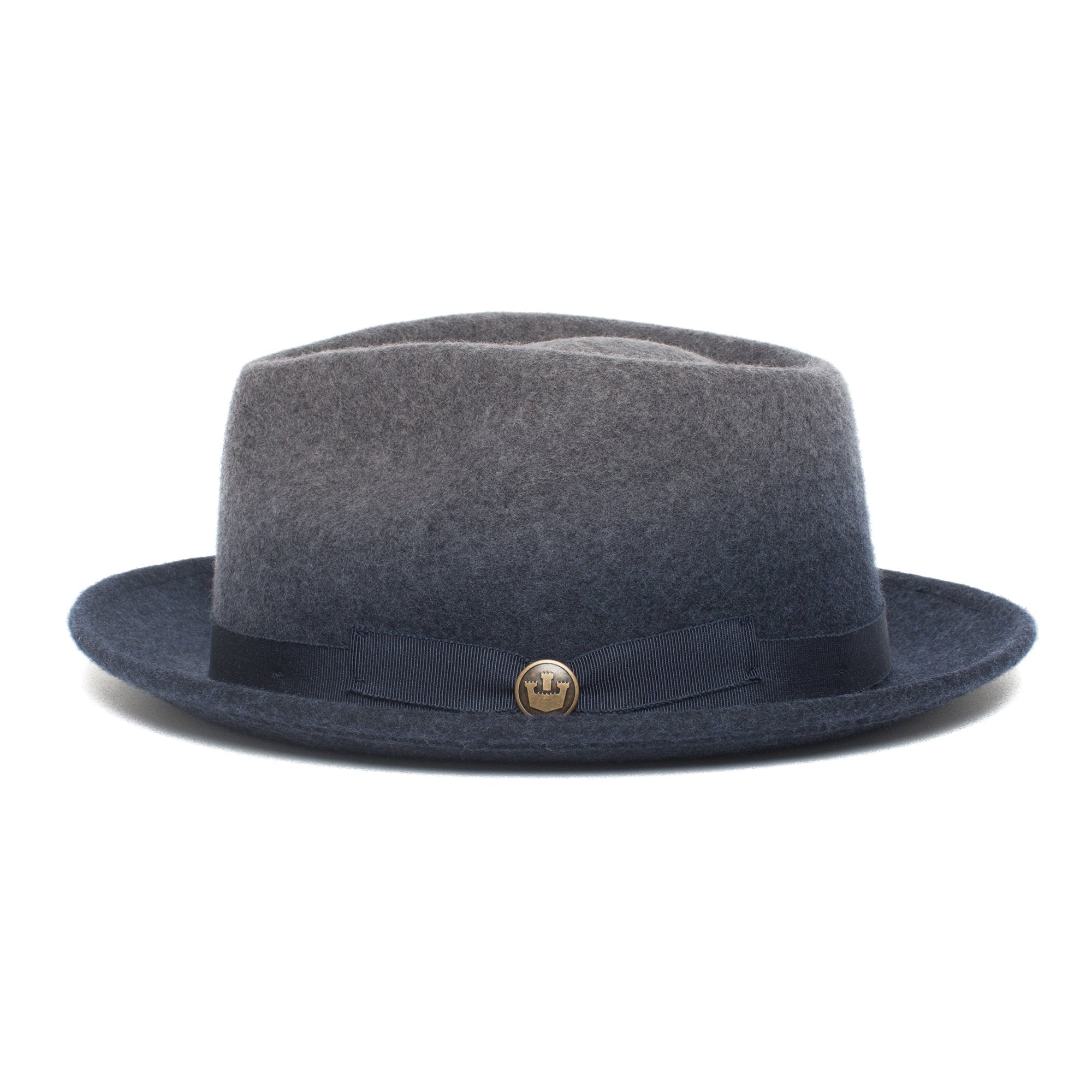 Goorin Bros. late night teardrop short brim felt fedora hat Navy side view