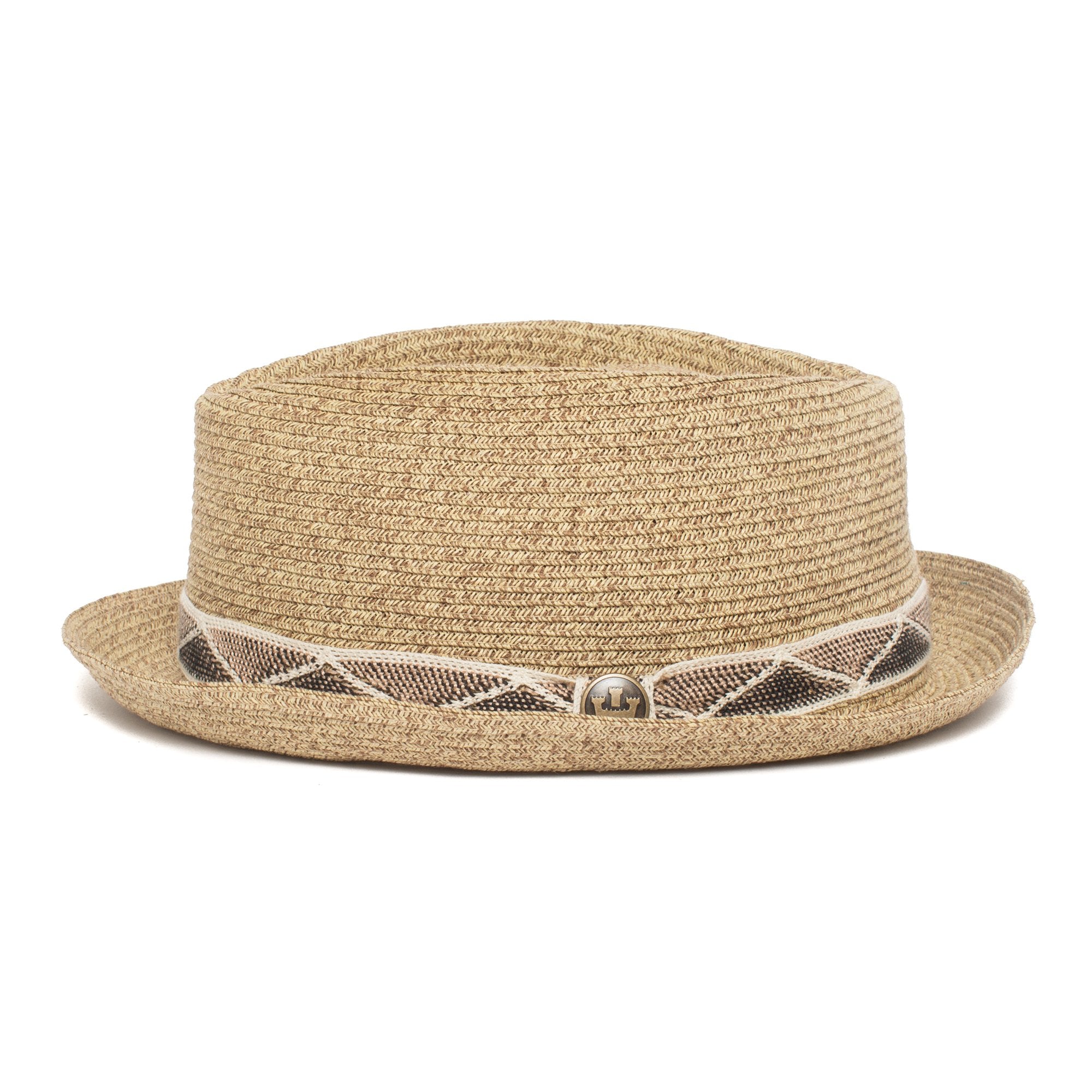 Goorin Bros. albuquerque diamond short brim straw porkpie fedora hat Brown side view