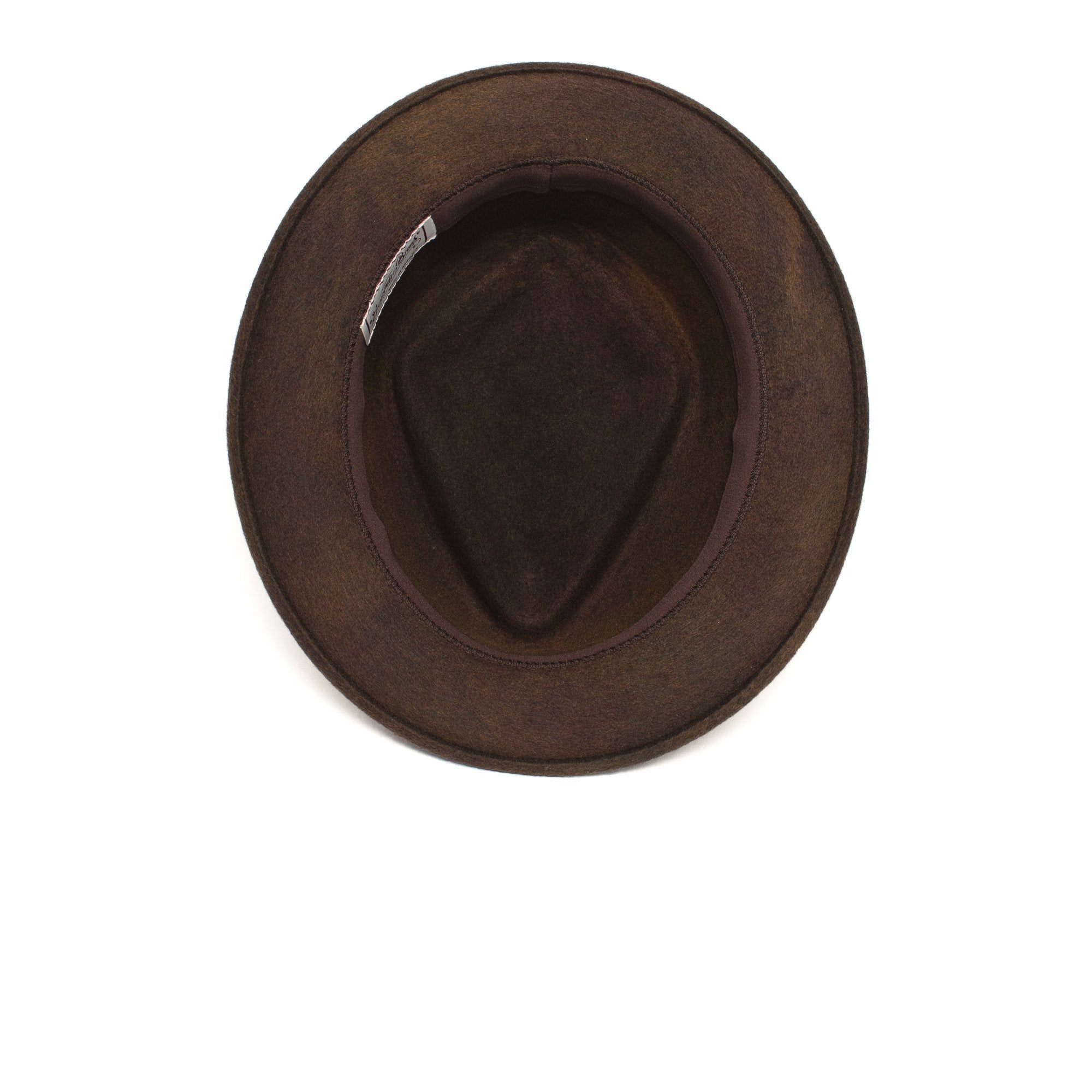 Goorin Bros. note king diamond medium brim felt porkpie fedora hat Brown under view
