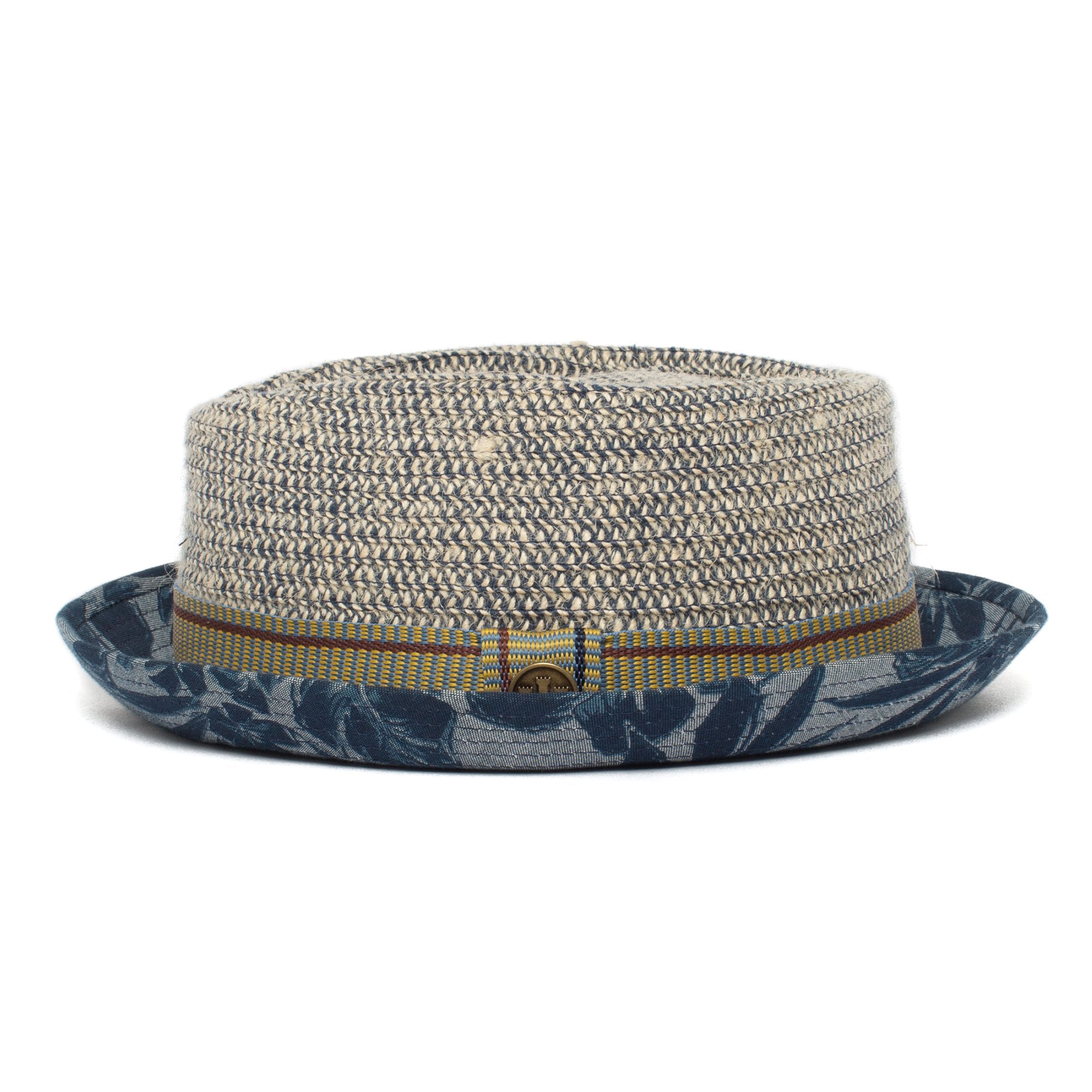 Goorin Bros. take a chill pill diamond short brim cotton blend porkpie fedora hat Blue side view