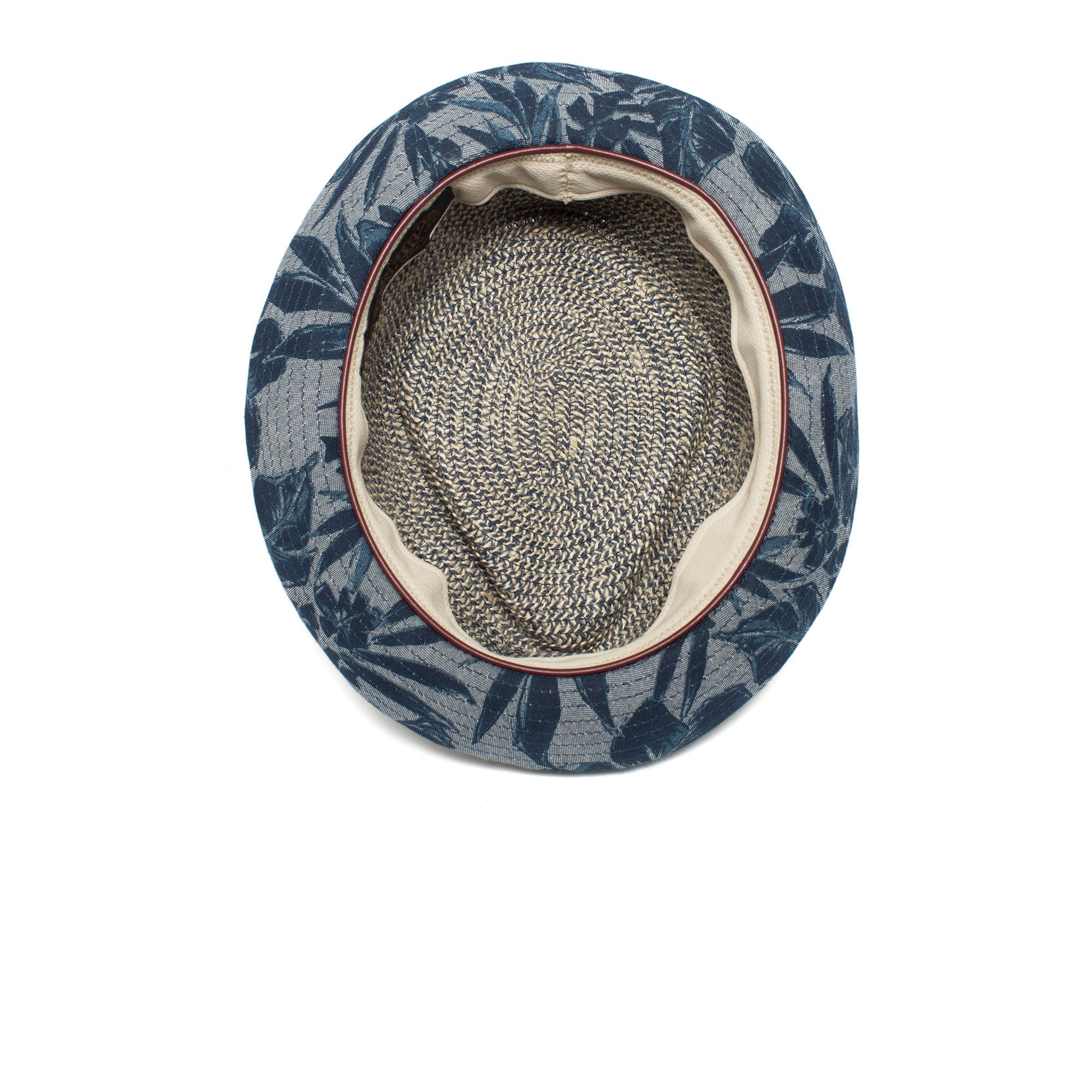 Goorin Bros. take a chill pill diamond short brim cotton blend porkpie fedora hat Blue under view