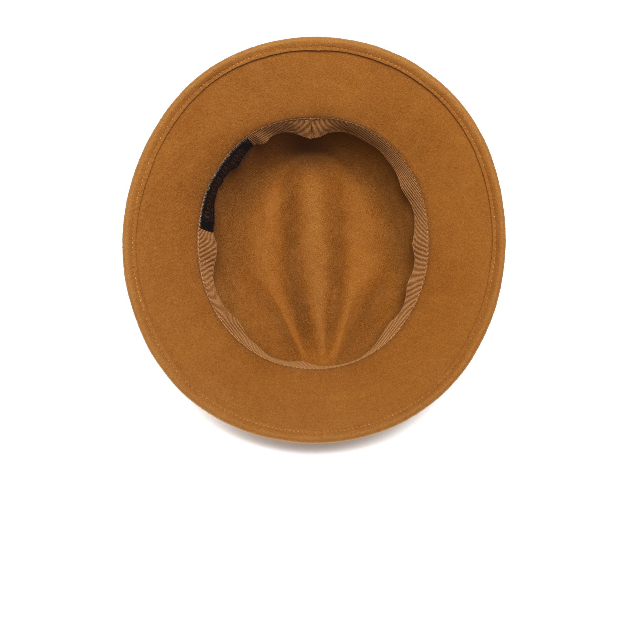 Goorin Bros. ms chandler center dent wide brim wool fedora hat Mustard under view