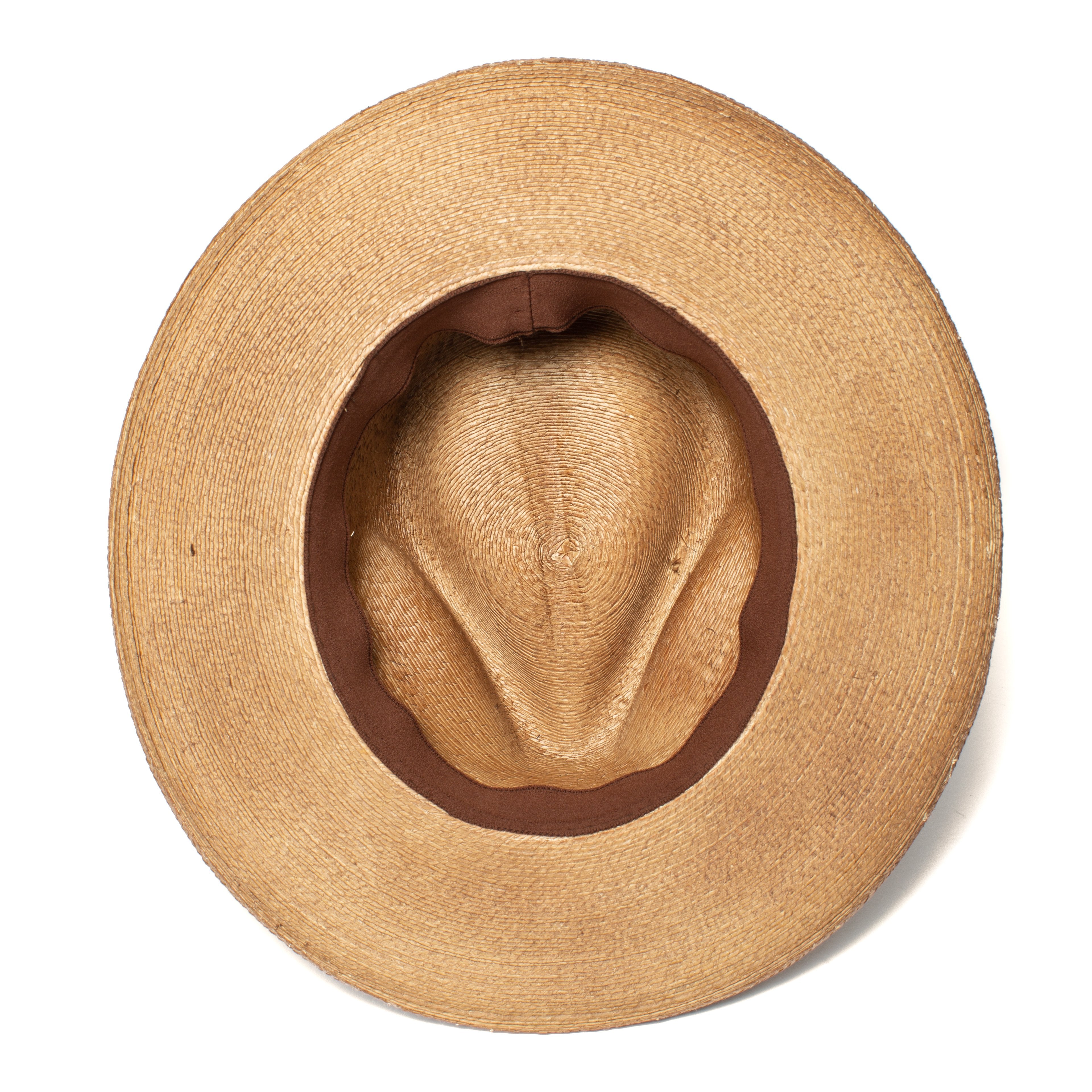 Goorin Bros. tomas santiago teardrop wide brim straw fedora hat Copper under view