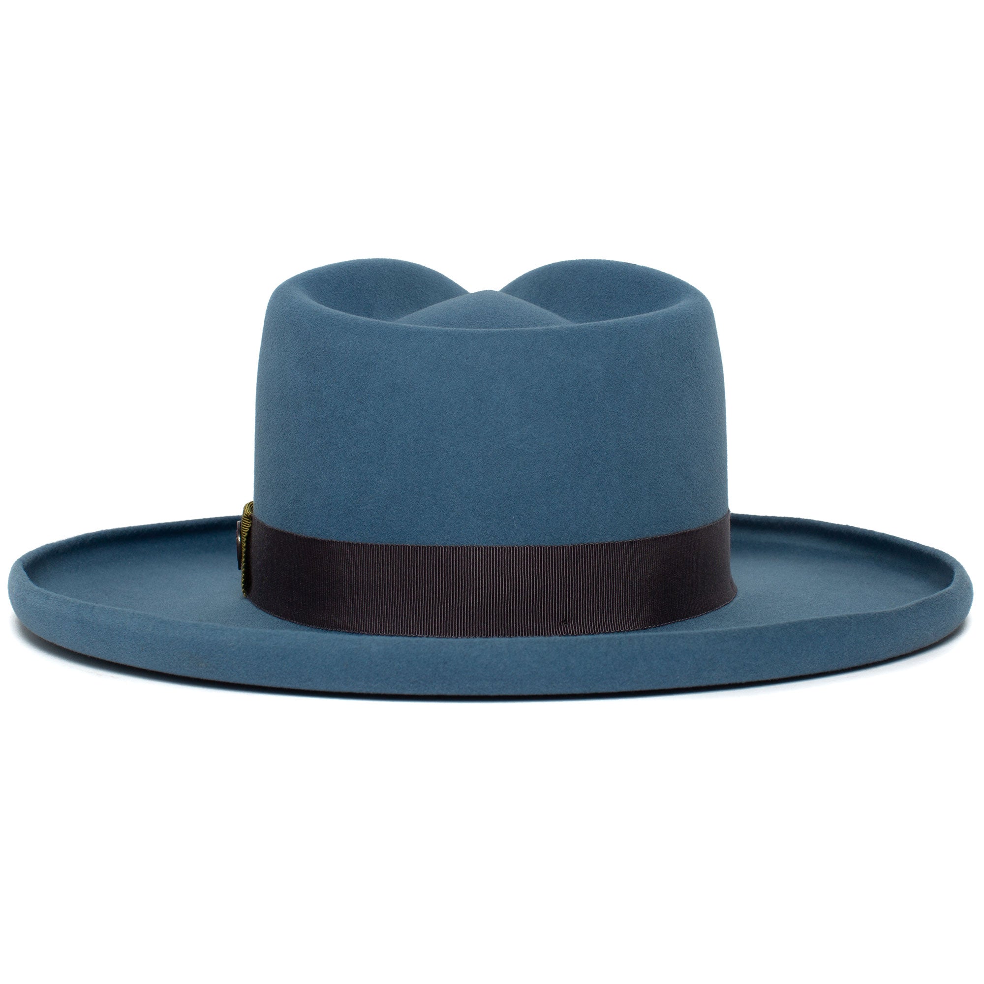 Goorin Bros. colonel pierce teardrop wide brim felt fedora hat Blue back view