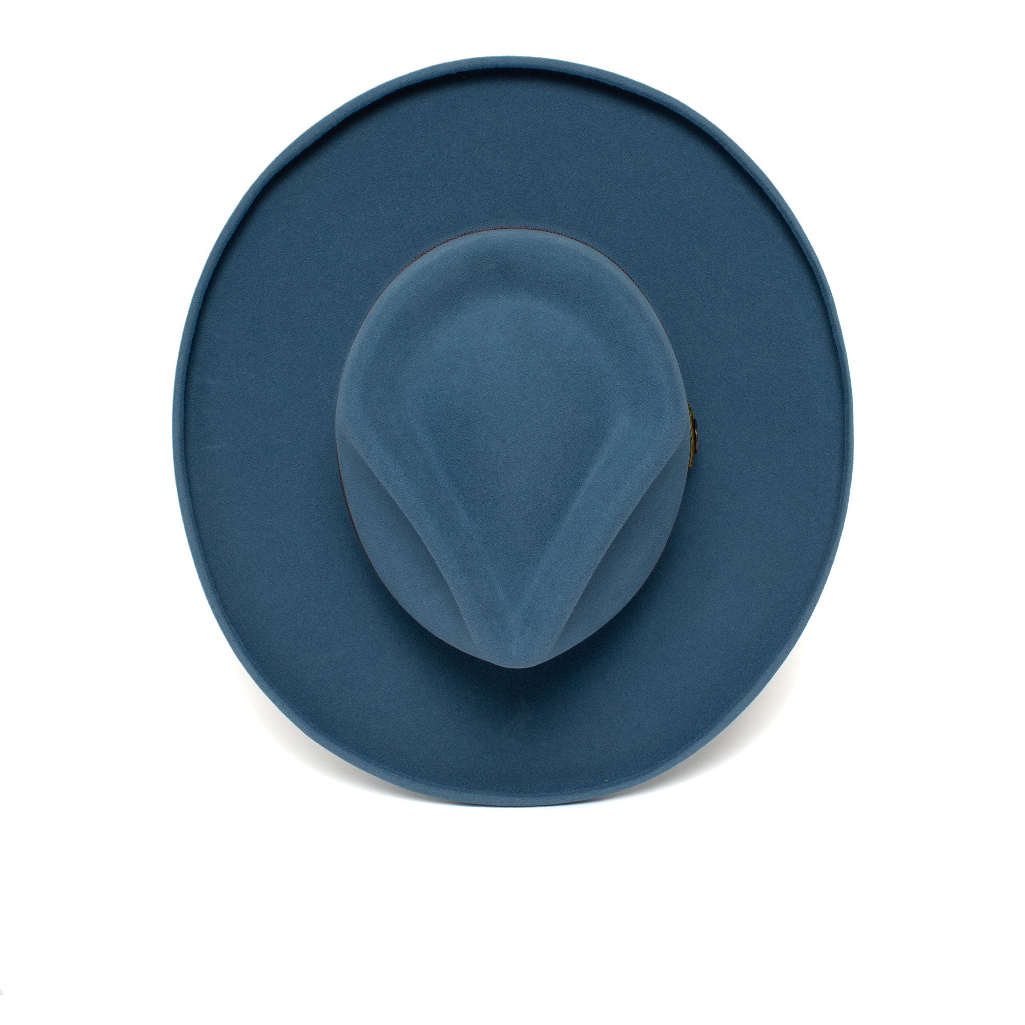 Goorin Bros. colonel pierce teardrop wide brim felt fedora hat Blue top view