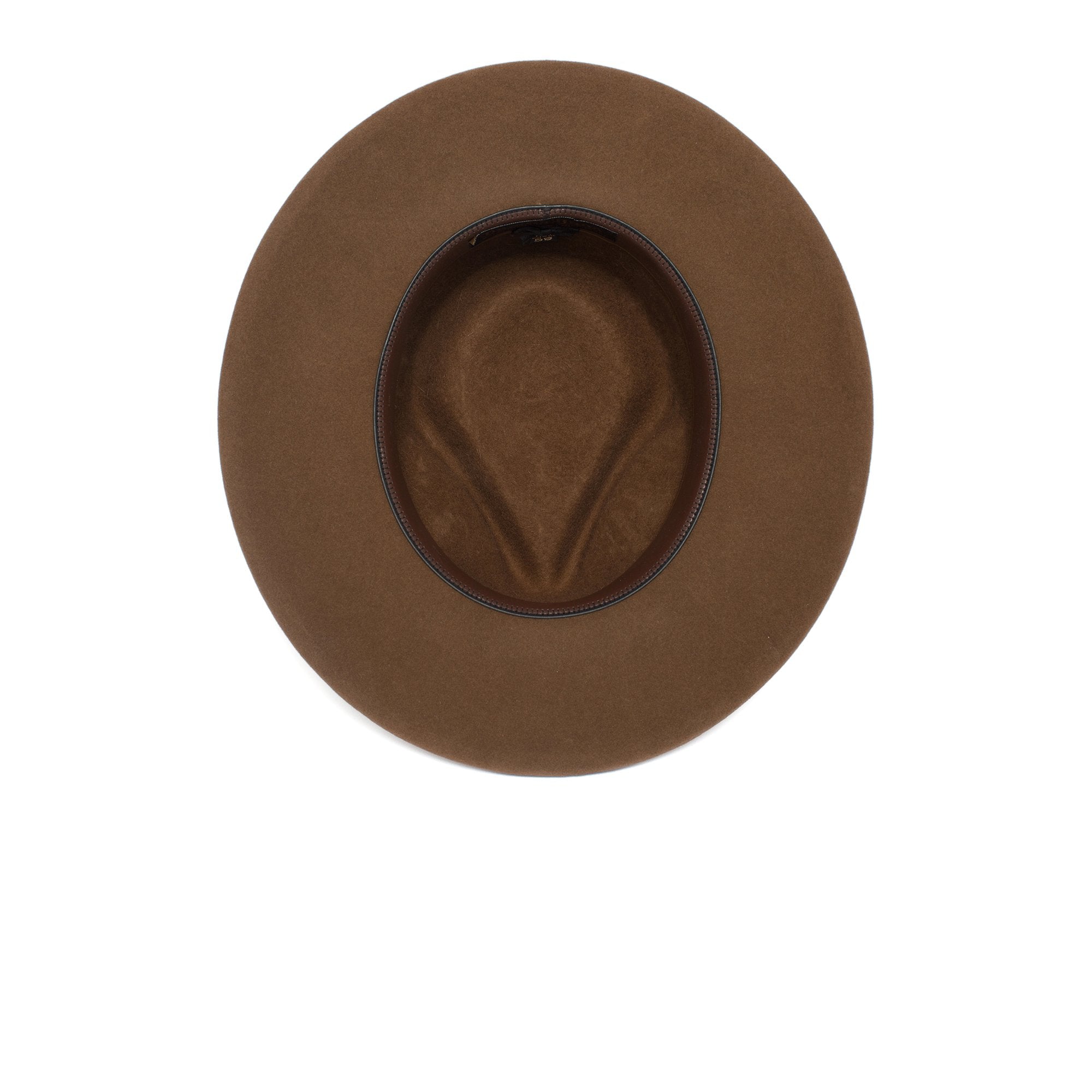 Goorin Bros. colonel pierce teardrop wide brim felt fedora hat Brown under view