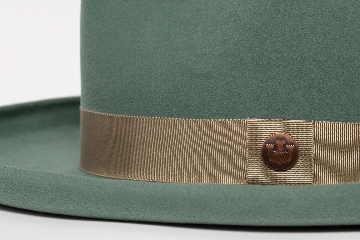Goorin Bros. colonel pierce teardrop wide brim felt fedora hat Olive Band Finish