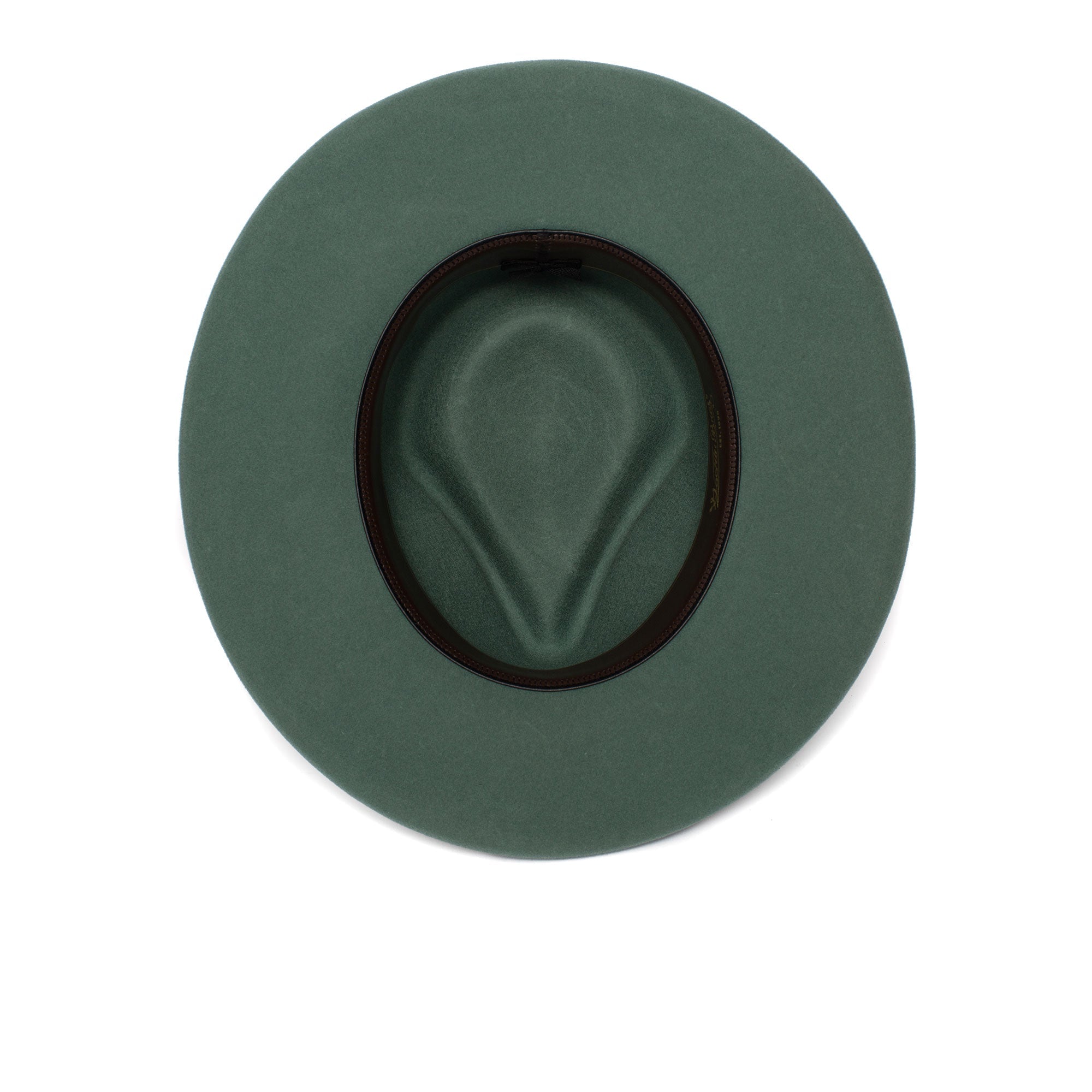 Goorin Bros. colonel pierce teardrop wide brim felt fedora hat Olive under view