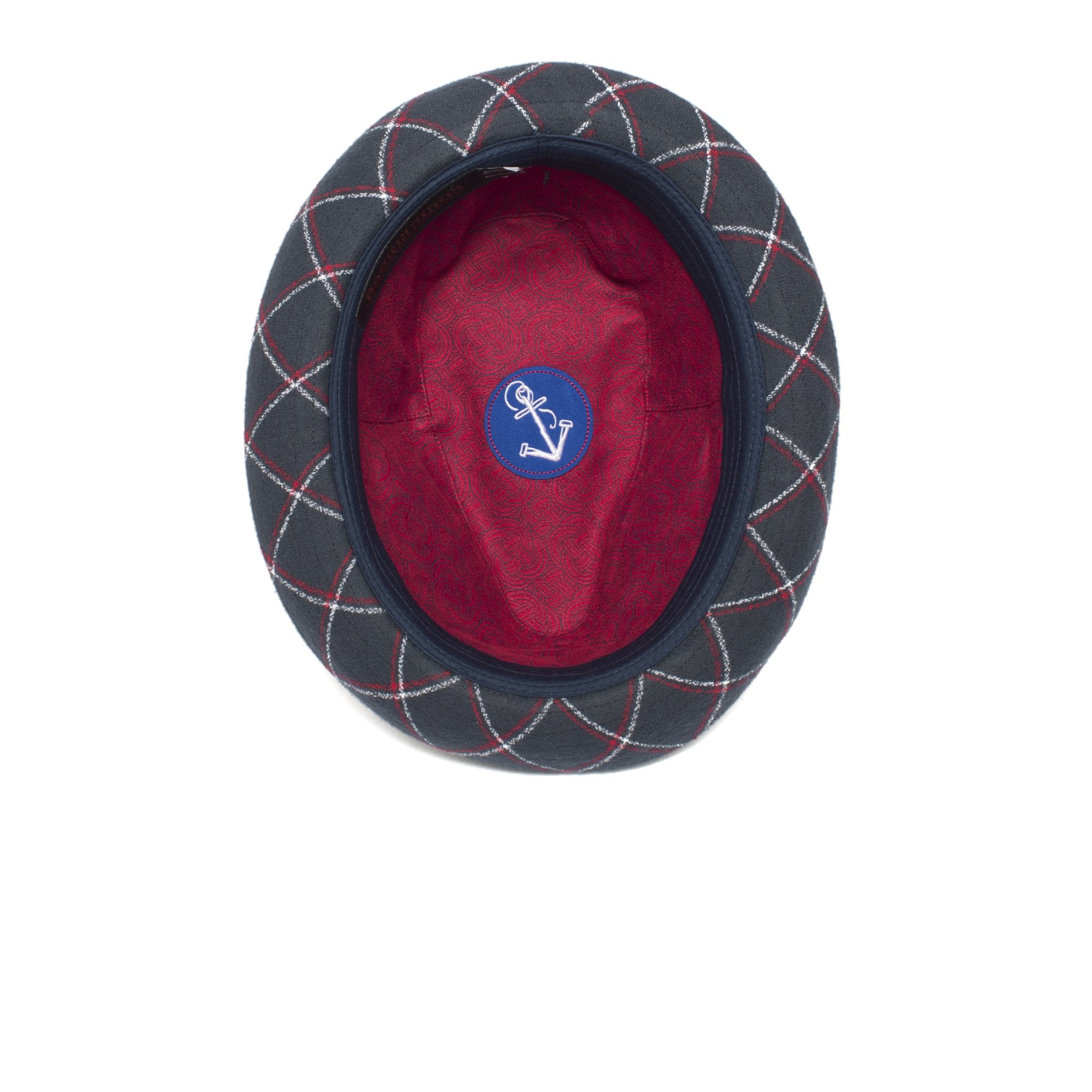 Goorin Bros. canyon reef center dent short brim cotton fedora hat Navy under view
