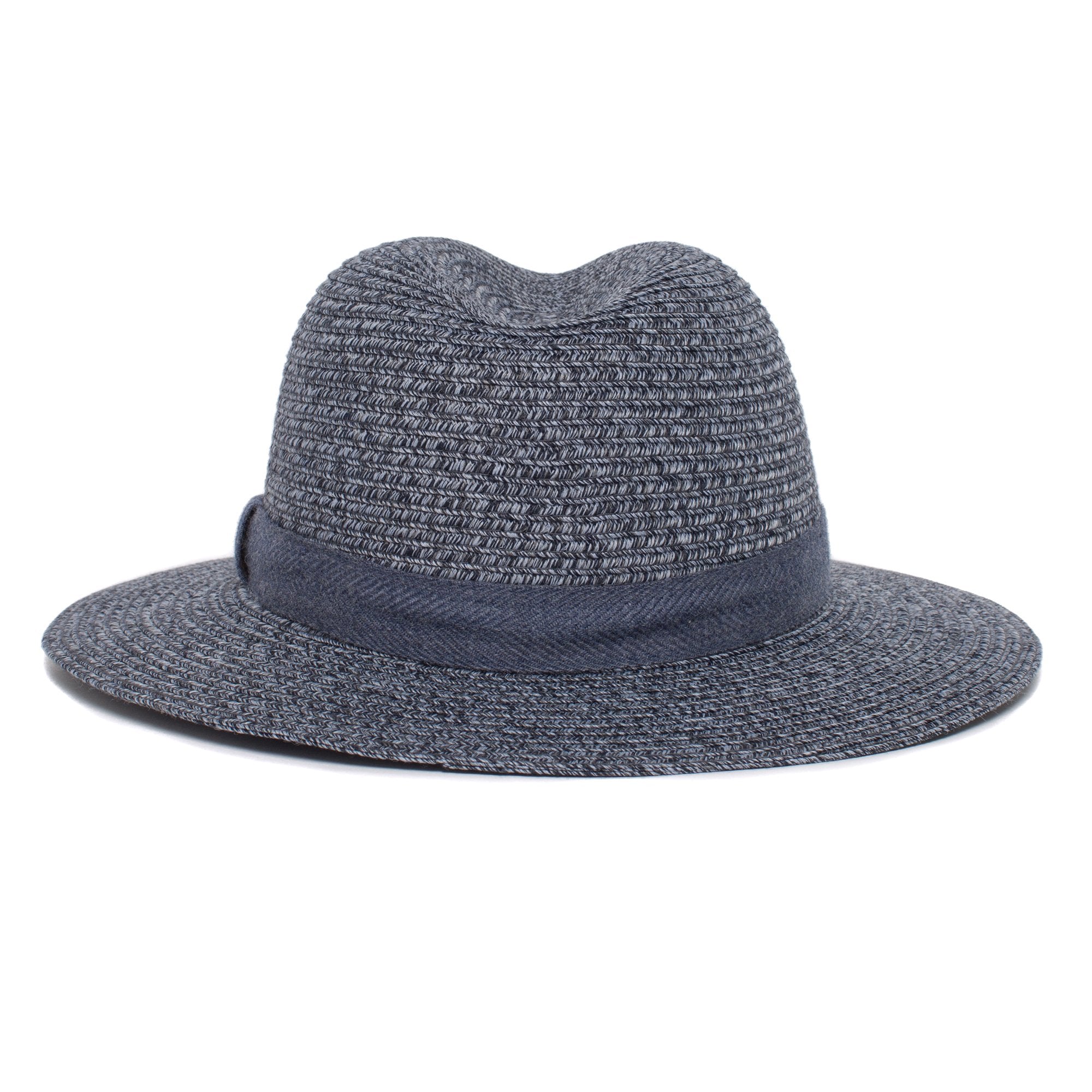 Goorin Bros. roll the dice center dent wide brim polyester fedora hat Navy back view