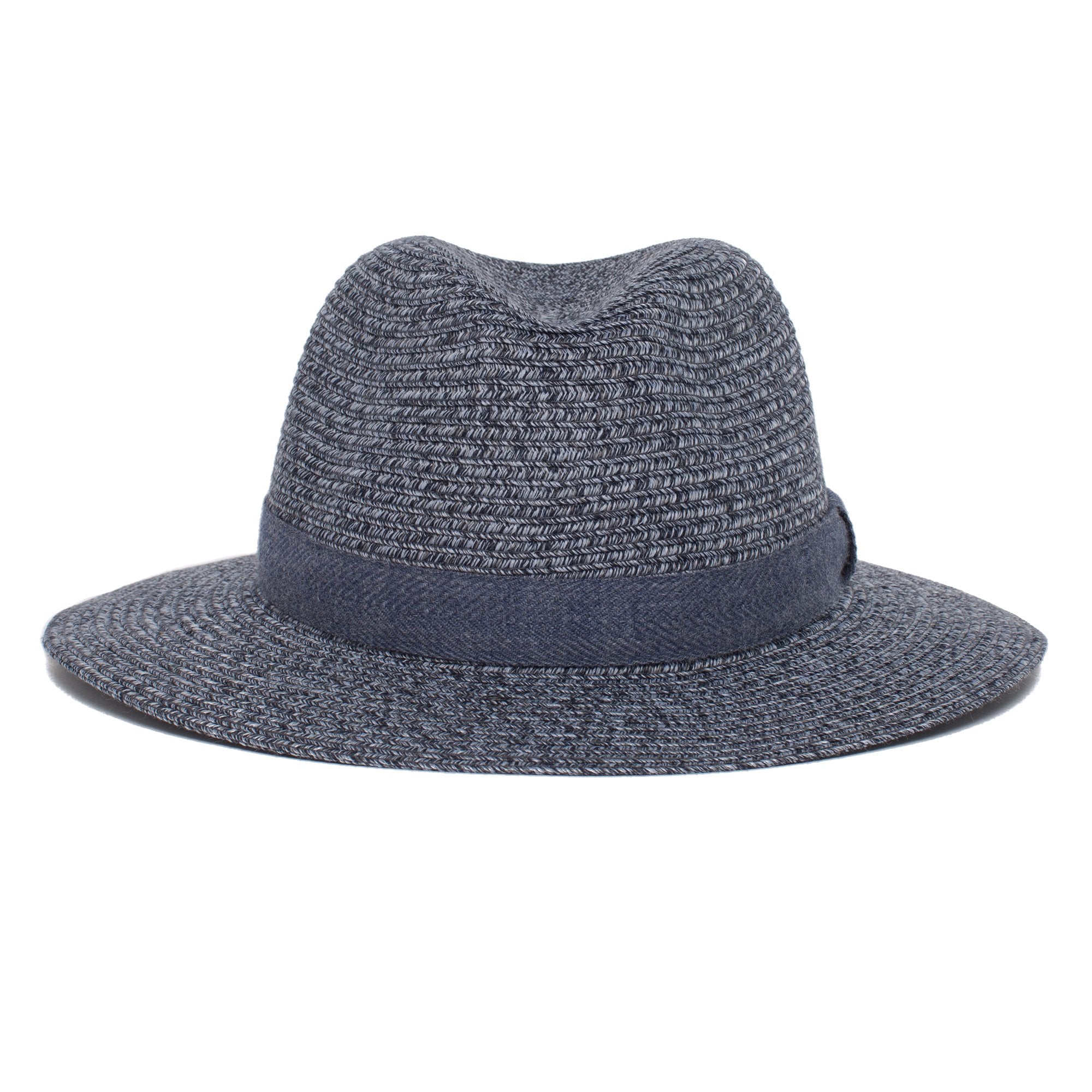 Goorin Bros. roll the dice center dent wide brim polyester fedora hat Navy front view