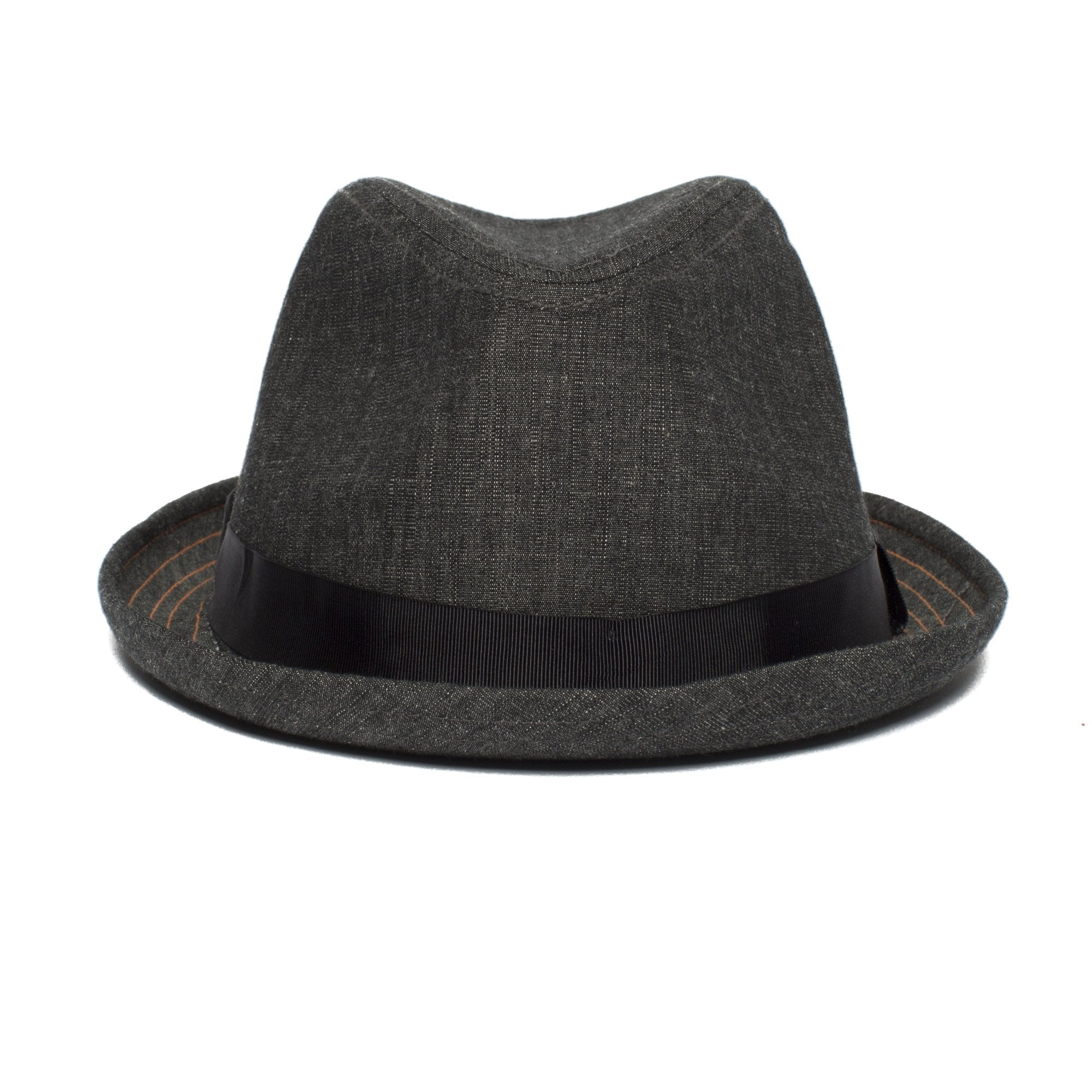 Goorin Bros. go on get center dent short brim cotton fedora hat Black front view