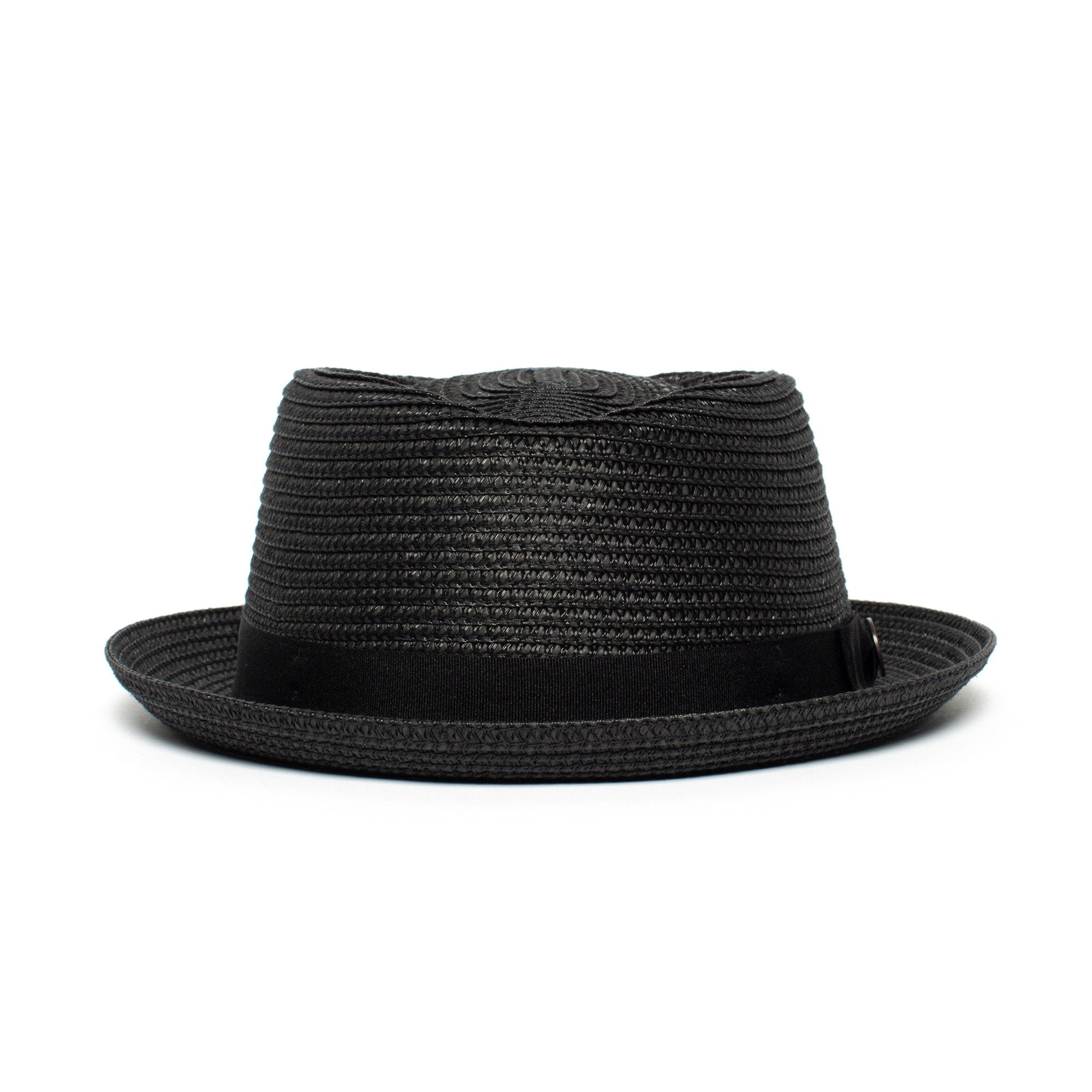 Goorin Bros. low country diamond short brim paper poly blend porkpie fedora hat Black front view