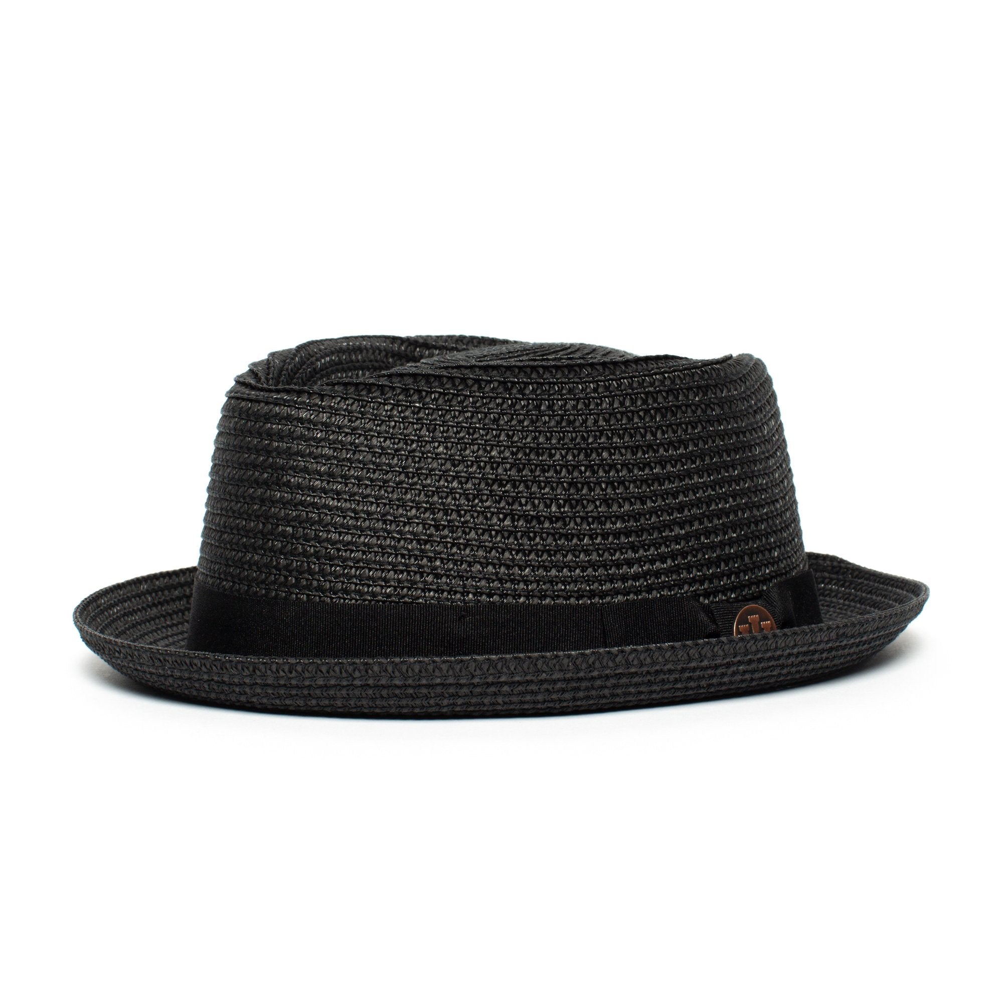 Goorin Bros. low country diamond short brim paper poly blend porkpie fedora hat Black left side view
