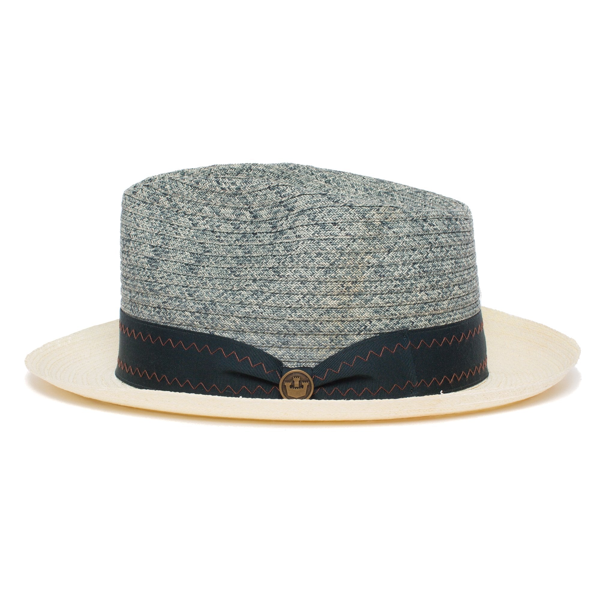 Goorin Bros. out of office teardrop medium brim straw fedora hat Slate side view