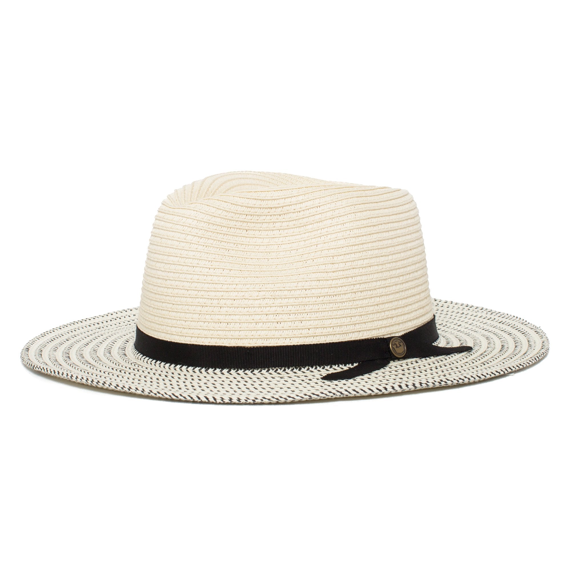 Goorin Bros. tamalina teardrop wide brim straw fedora hat White left side view