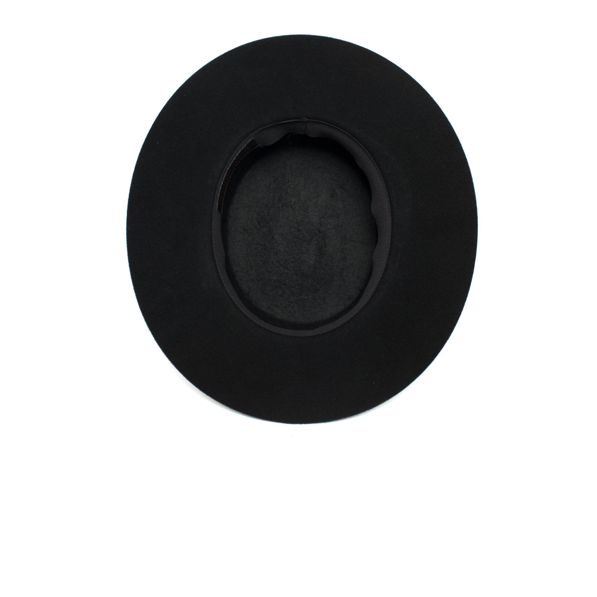 Goorin Bros. trumpet blues flat top wide brim felt gaucho fedora hat Black under view