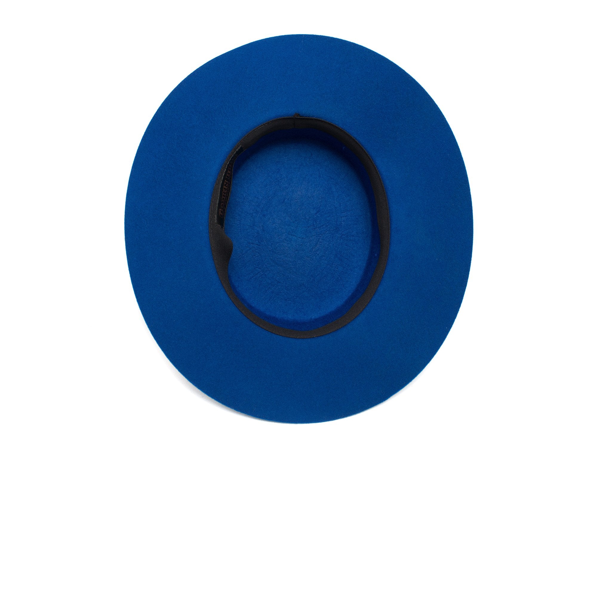 Goorin Bros. trumpet blues flat top wide brim felt gaucho fedora hat Blue under view