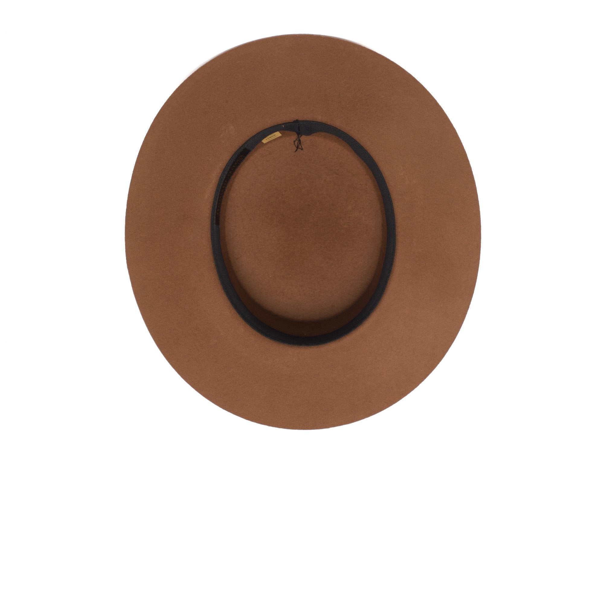 Goorin Bros. trumpet blues flat top wide brim felt gaucho fedora hat Copper under view