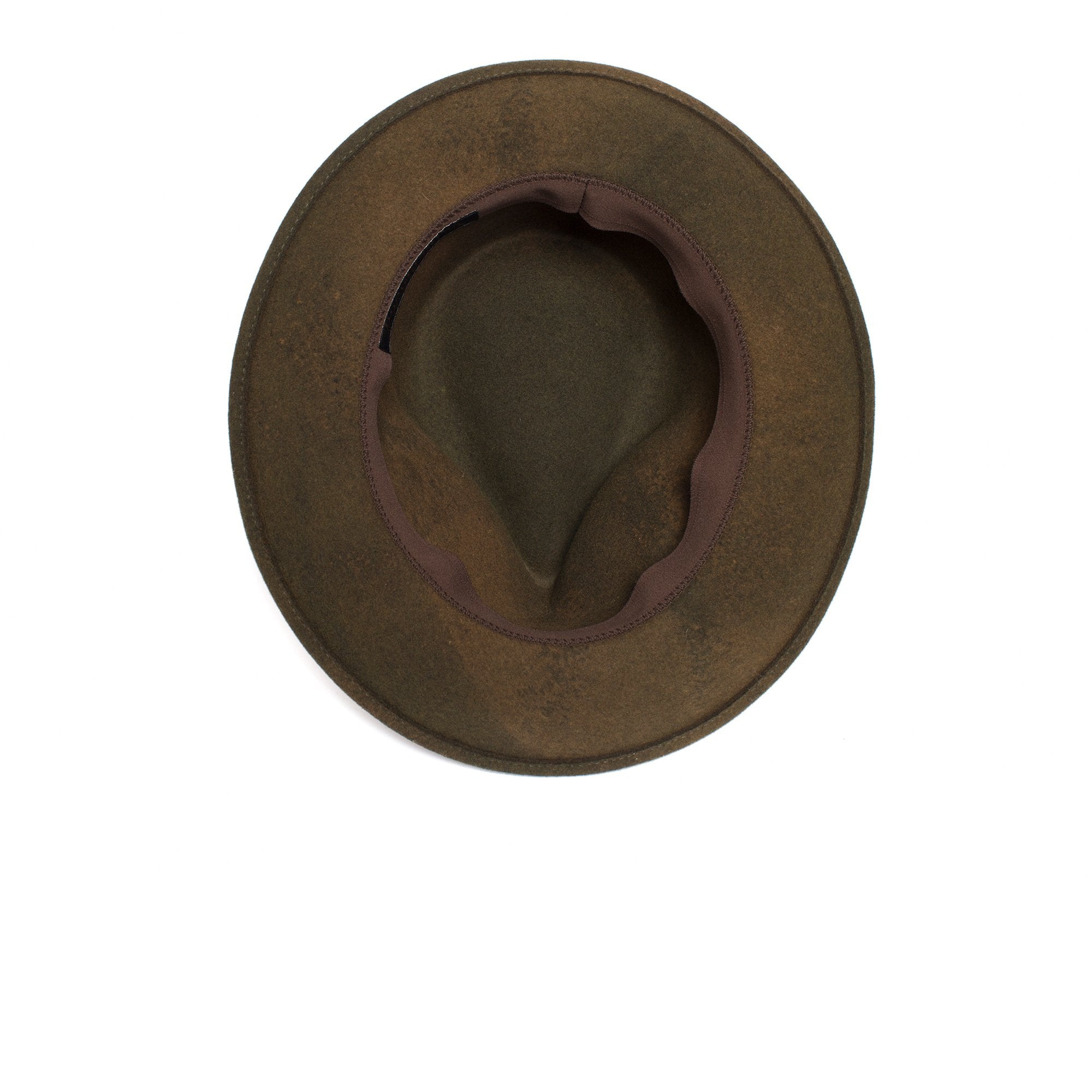 Goorin Bros. higher country teardrop wide brim felt fedora hat Olive under view