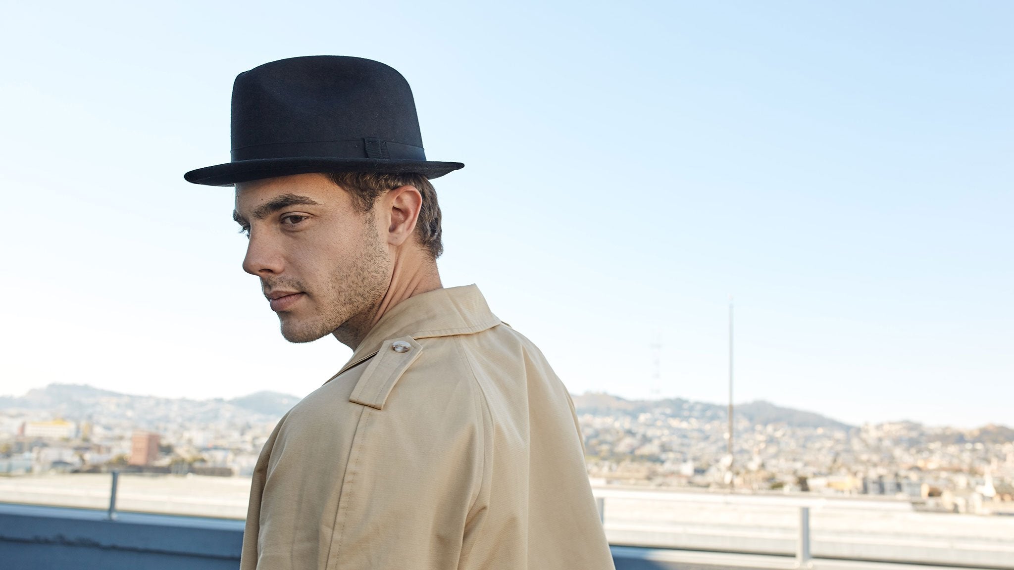 Goorin Bros. johnny wool fedora Black hero shot on male model
